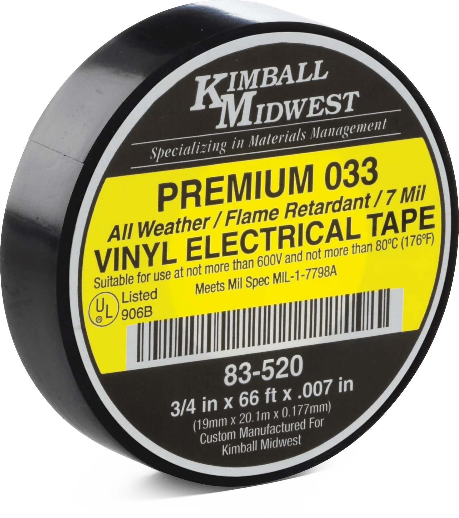 3/4" x 66' 7 mil Premium 033 Electrical Tape