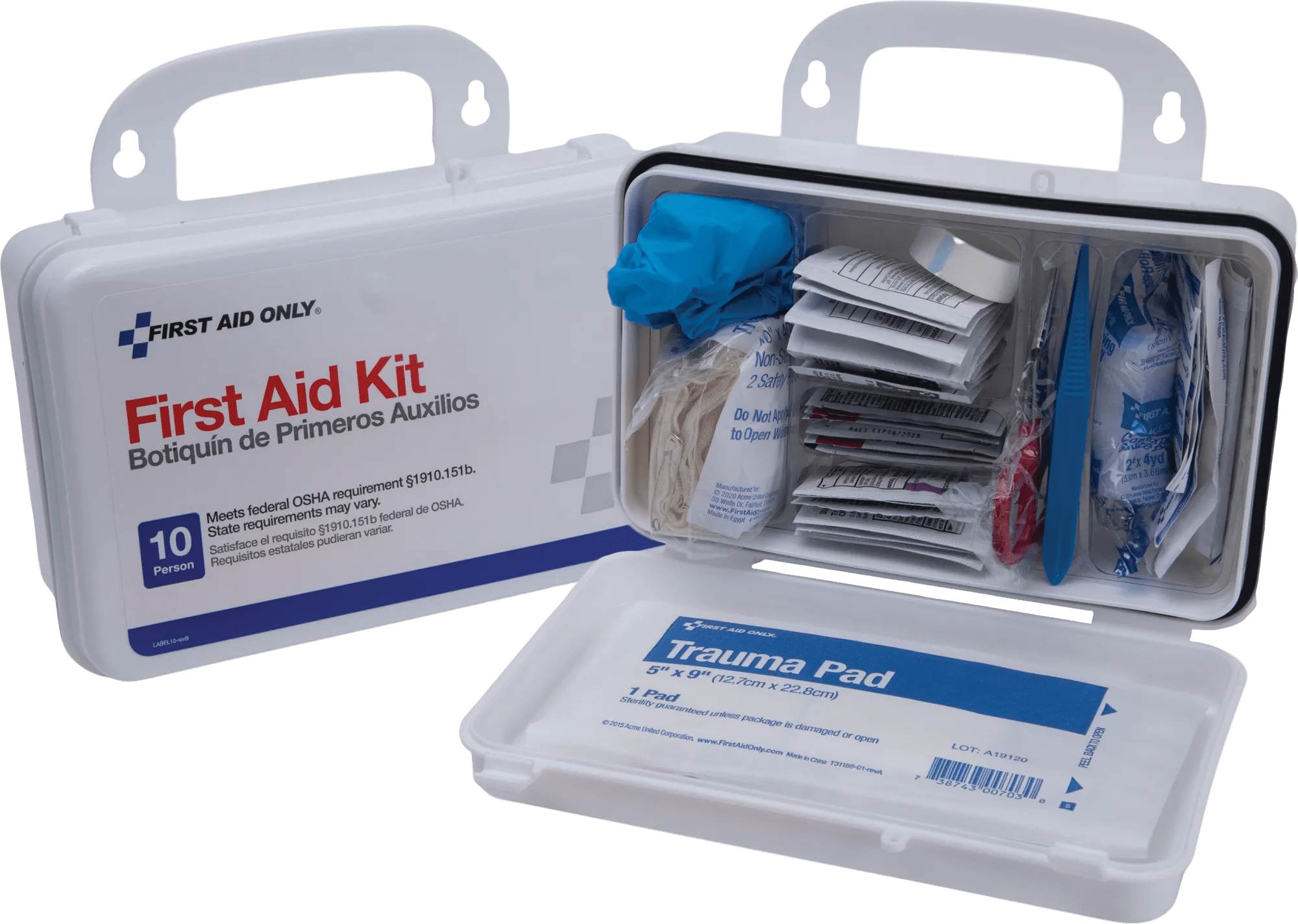 10 Unit Plastic Case First Aid Kit