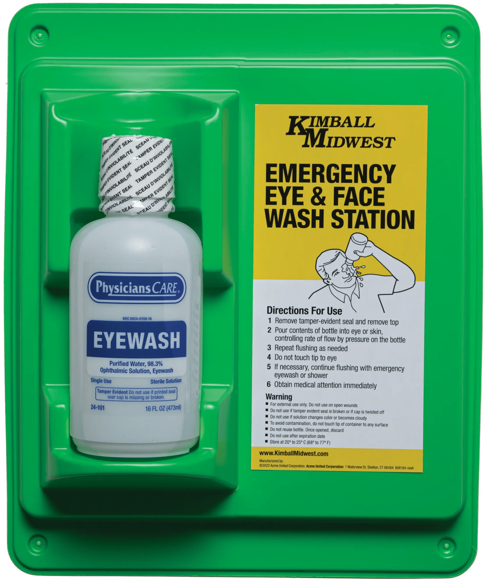 Eyewash Station w/ (1) 16 oz. Bottle of Solution