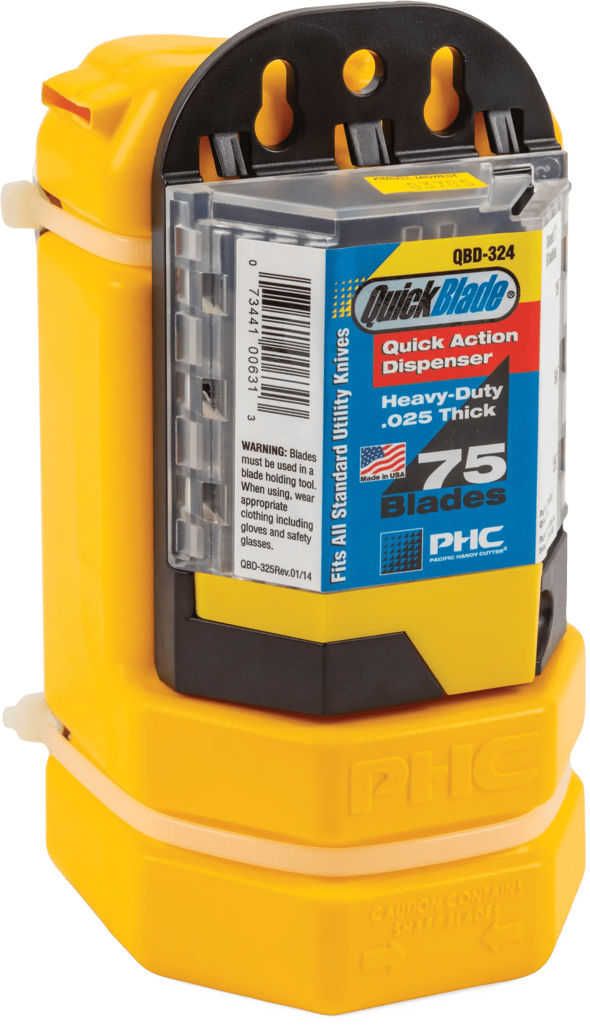 Quick Action Utility Blade Dispenser with Utility Blade Disposal Bank