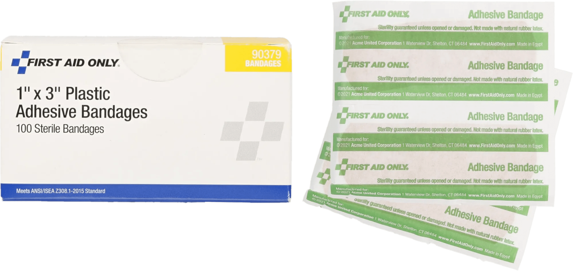 1" x 3" Adhesive Plastic Bandages - 100 pack