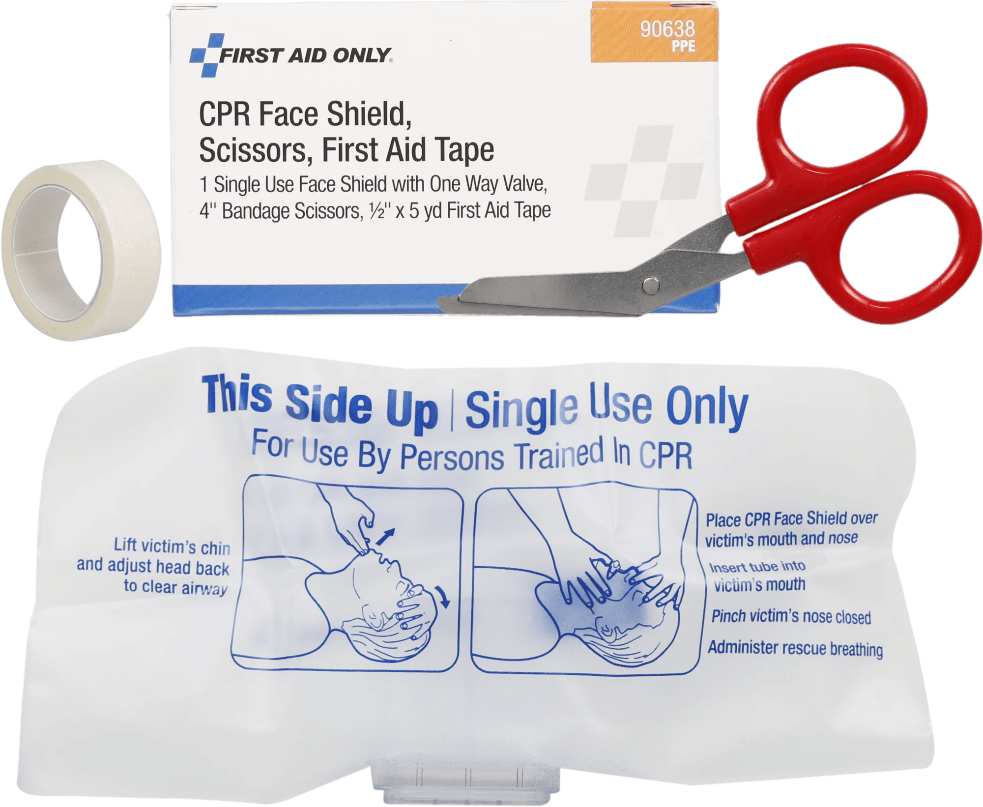 CPR Face Shield, Tape & Scissors
