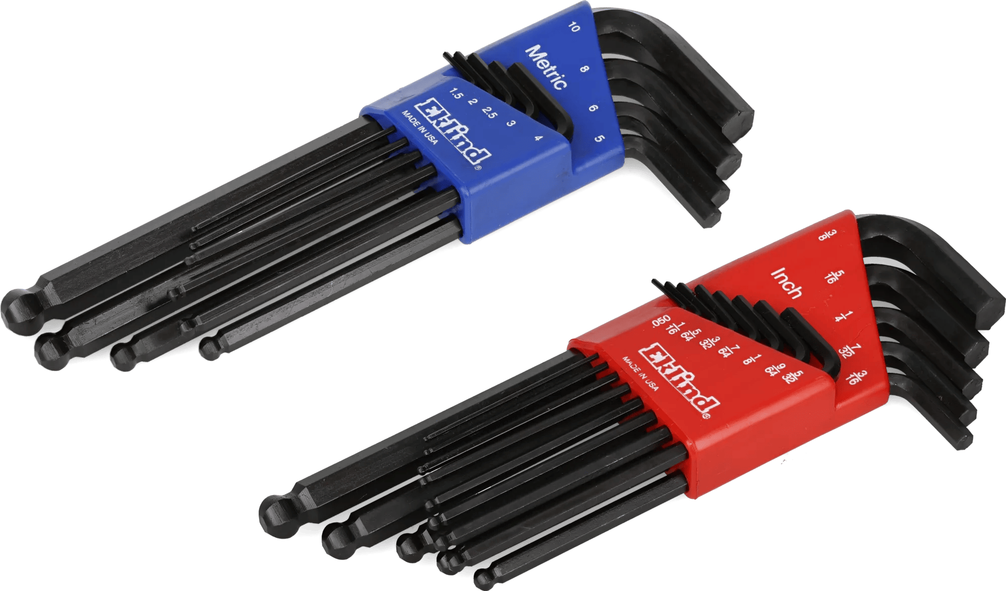 22 Key (0.05" - 3/8" & M1.5 - M10) Ball End Hex Key Wrench Set