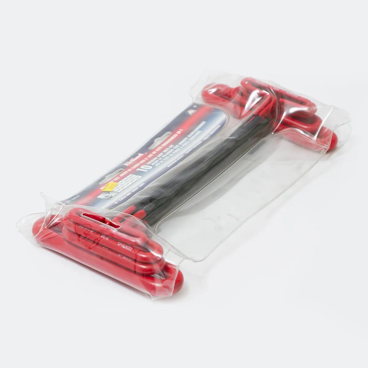 10 Key (3/32" - 3/8") 9" x 9" Cushion Grip "T"-Handle Hex Key Service Kit