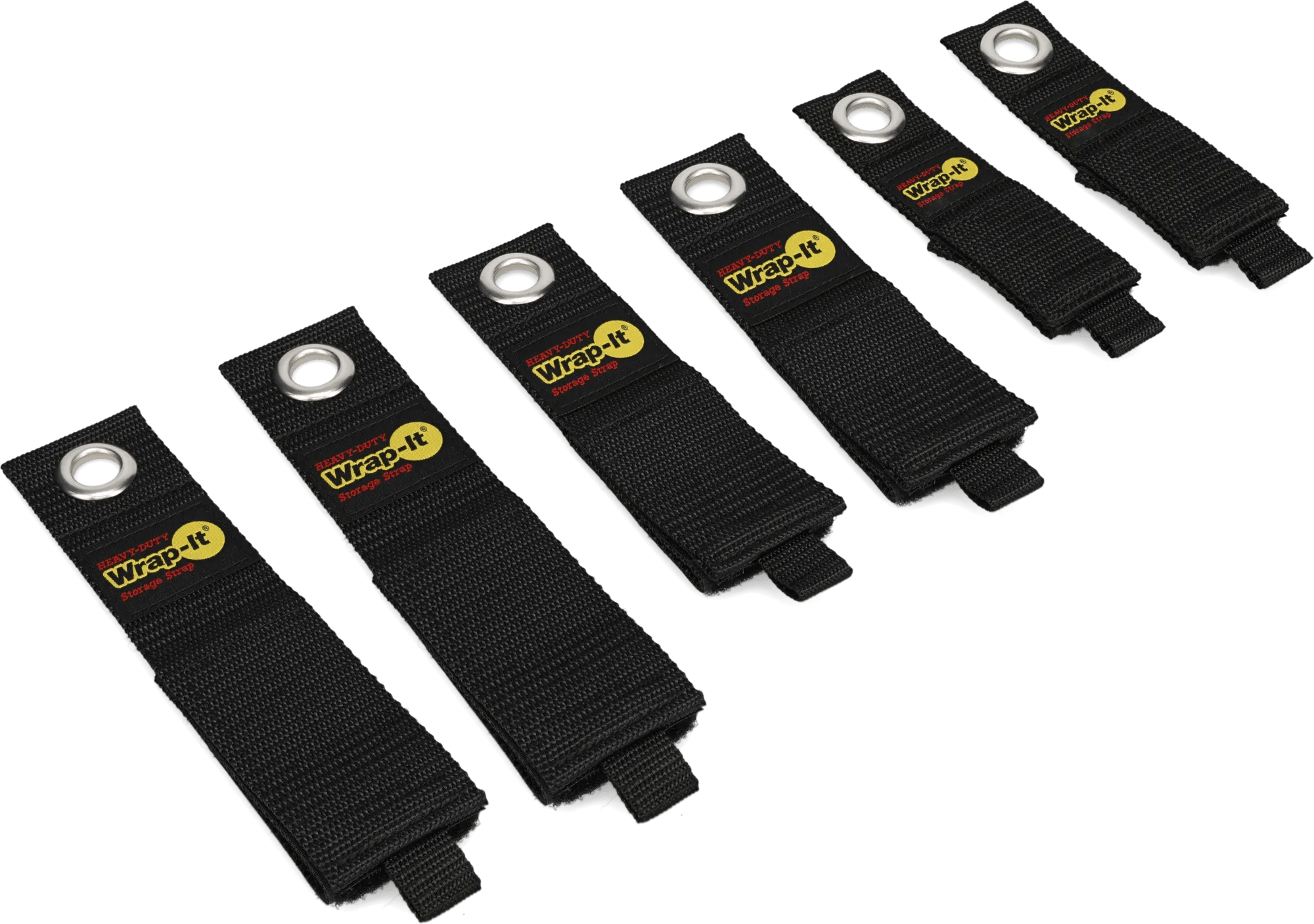 Grommet Mount Heavy-Duty Storage Strap Assorted 6 Pack (10", 13", 17")