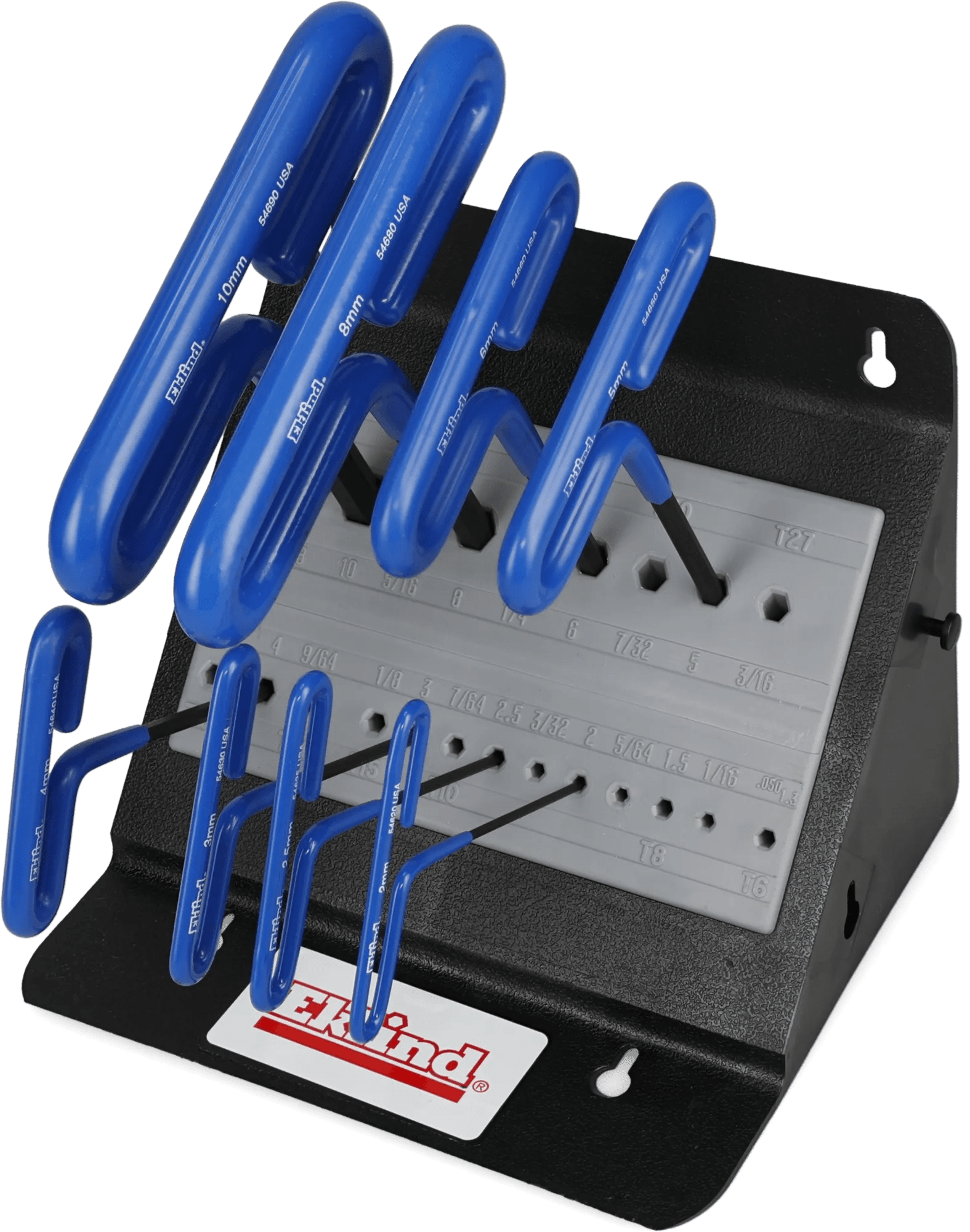 8 Key (M2.0 - M10.0) 150mm Cushion Grip "T"-Handle Hex Key Bench Set