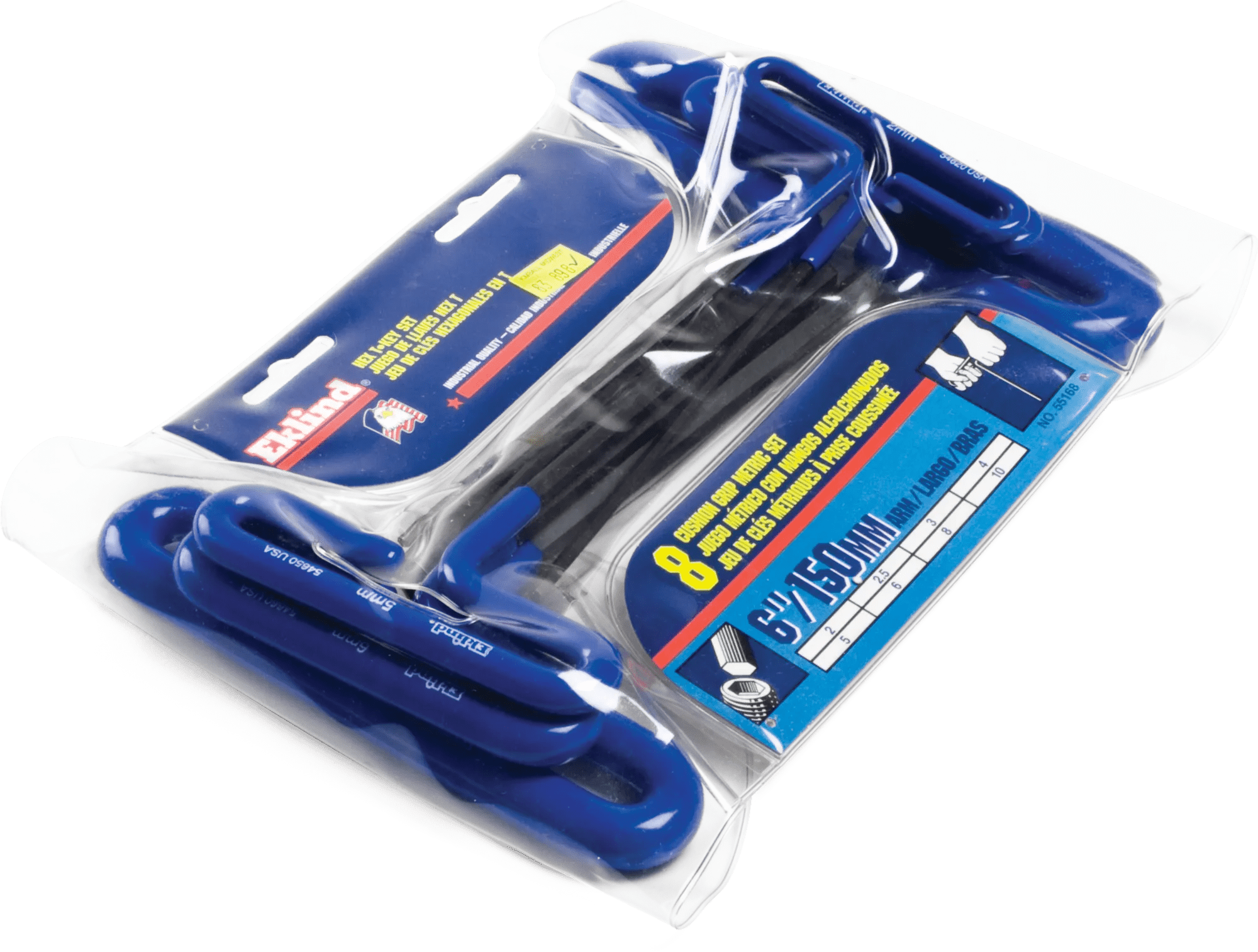 8 Key (M2.0 - M10.0) 150mm Cushion Grip "T"-Handle Hex Key Service Kit