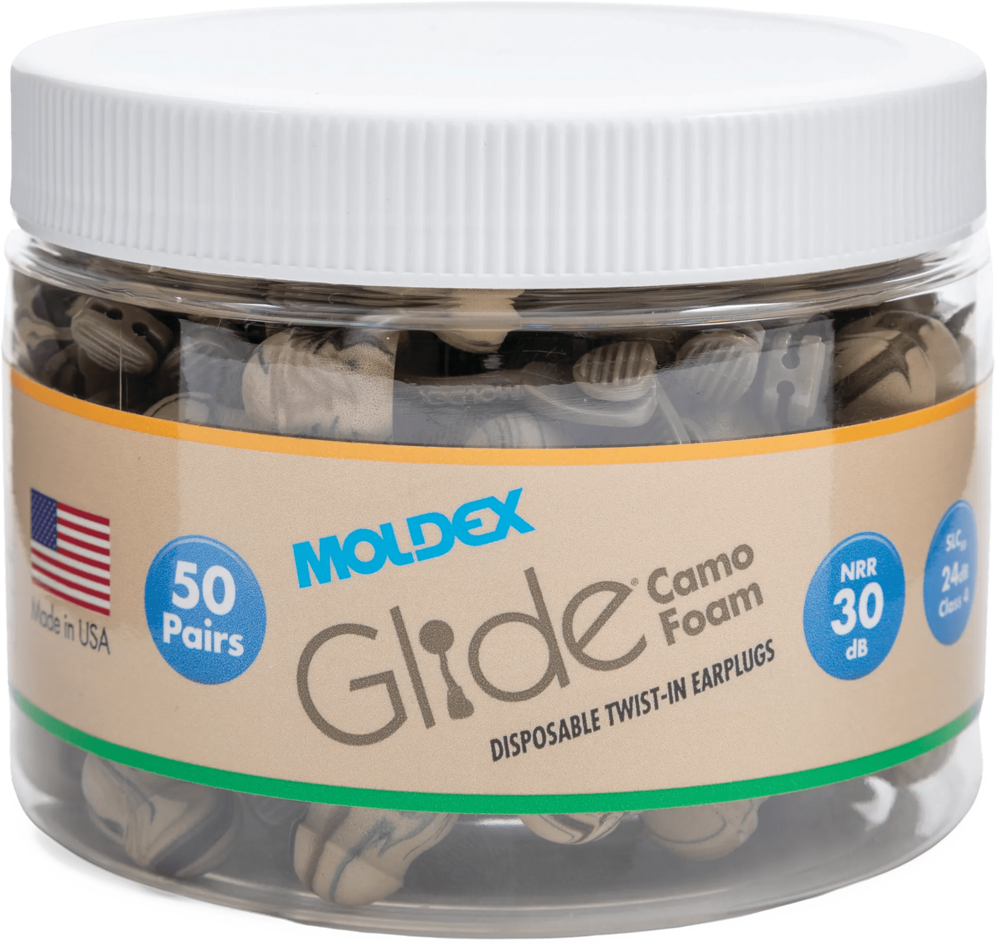 Glide® Camo Foam Earplug Canister