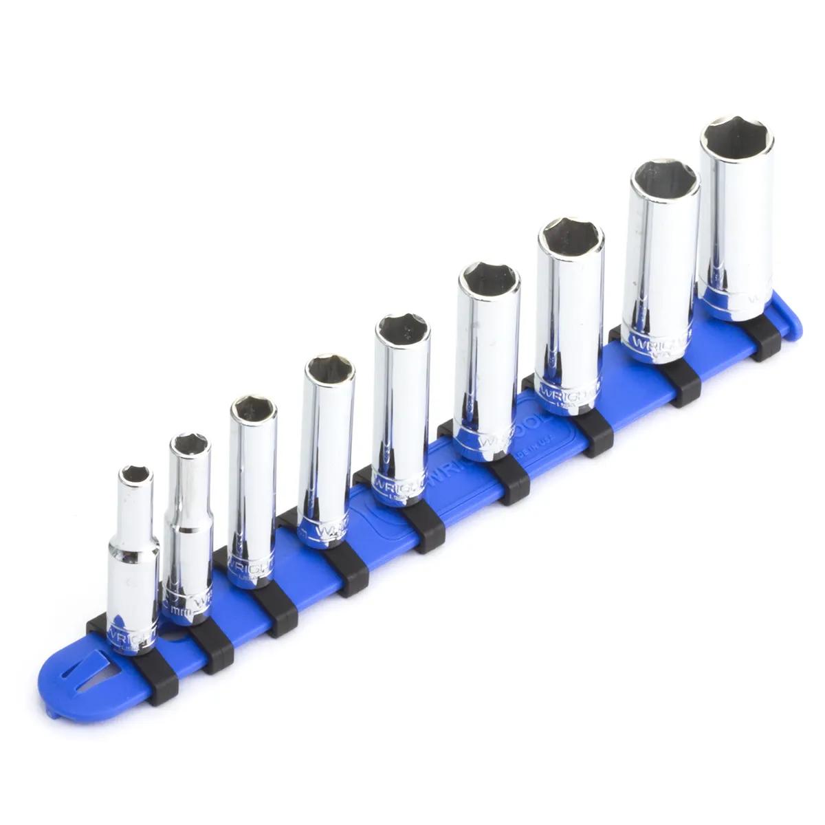 Wright Tool 9 Piece (M5 - M13) 1/4" Drive Metric Deep Socket Set