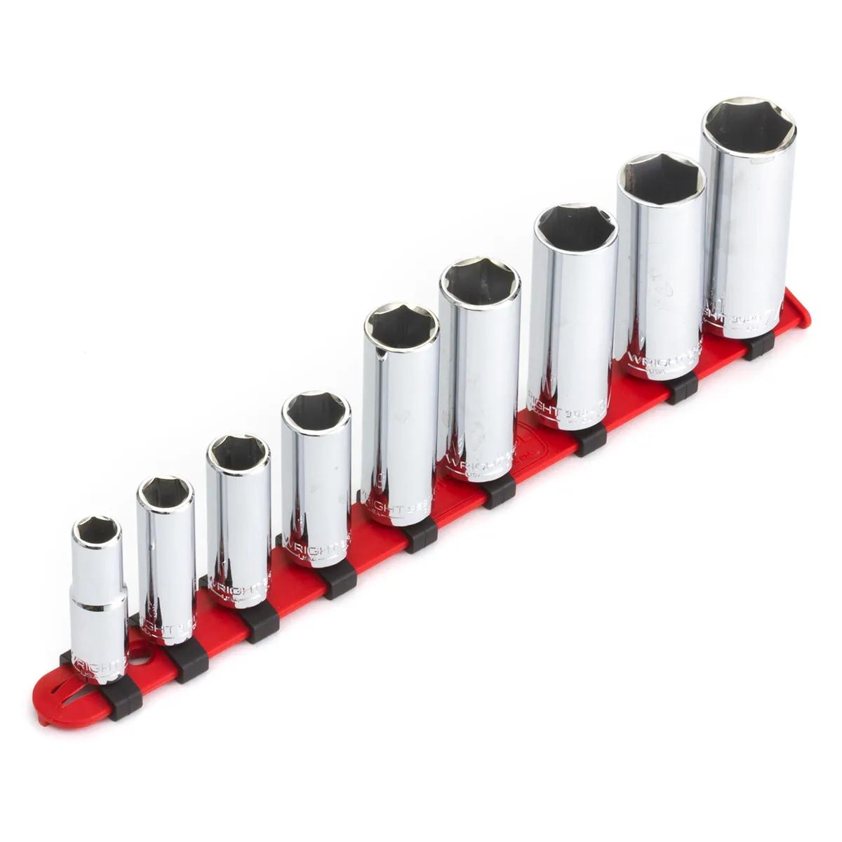 Wright Tool 9 Piece (3/8" - 7/8") 3/8" Drive Deep Socket Set