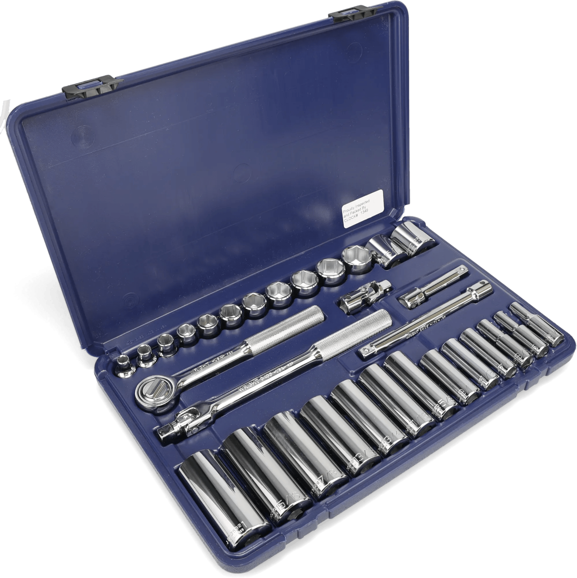 Wright Tool 31 Piece (1/4" - 1" Standard & 1/4" - 1" Deep) 3/8" Drive Standard & Deep Socket Set