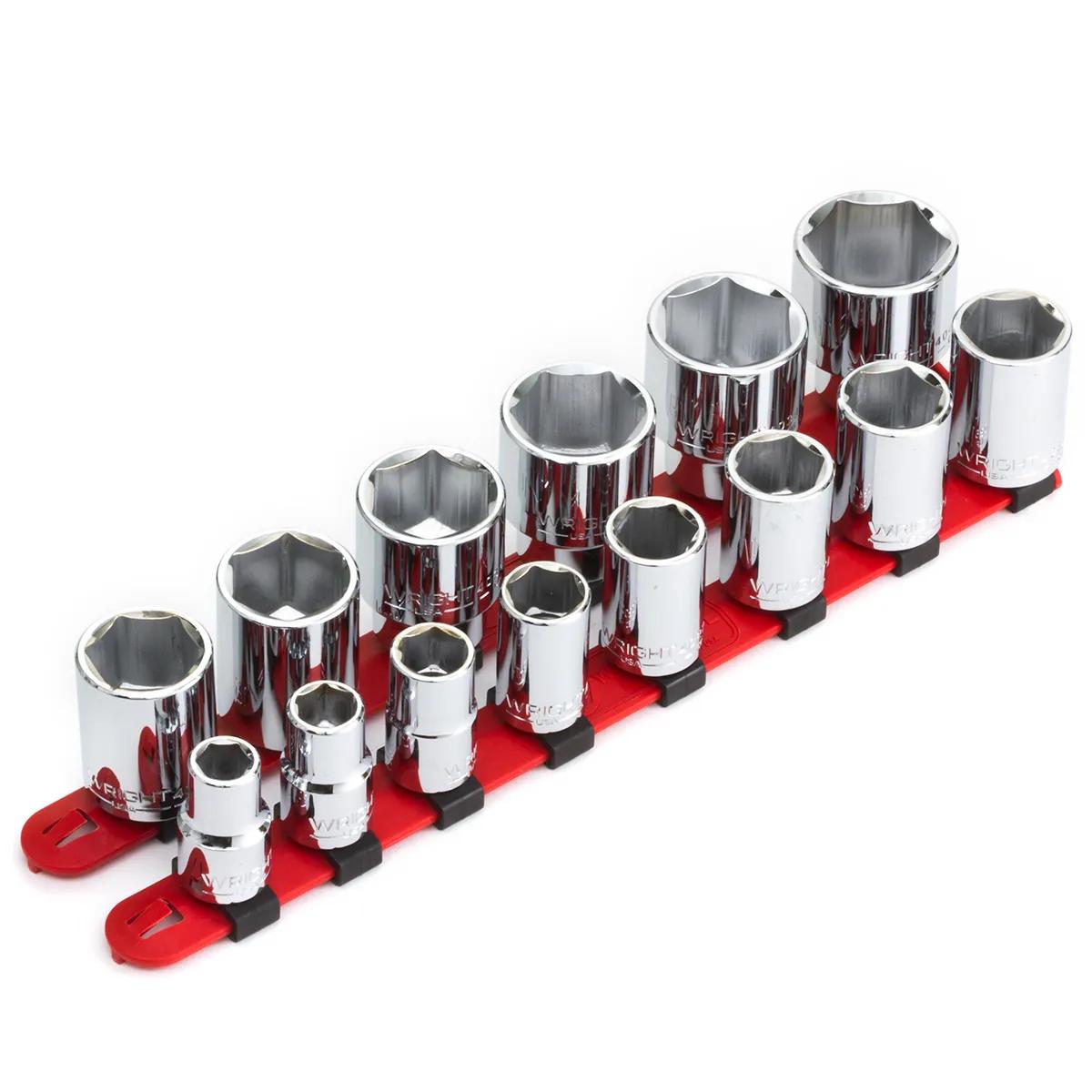 Wright Tool 14 Piece (7/16" - 1-1/4") 1/2" Drive Standard 6 Point Socket Set