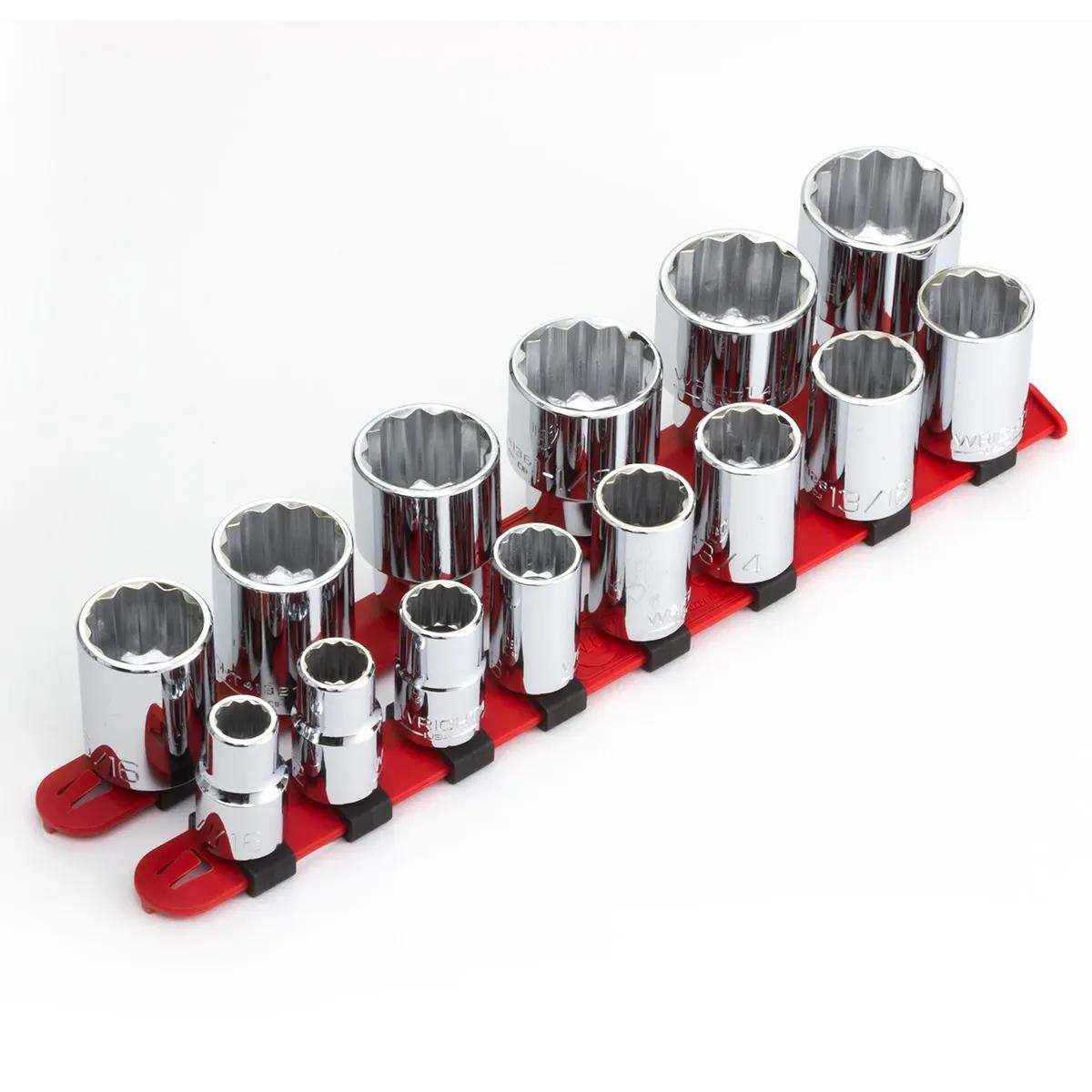 Wright Tool 14 Piece (7/16" - 1-1/4") 1/2" Drive Standard 12 Point Socket Set