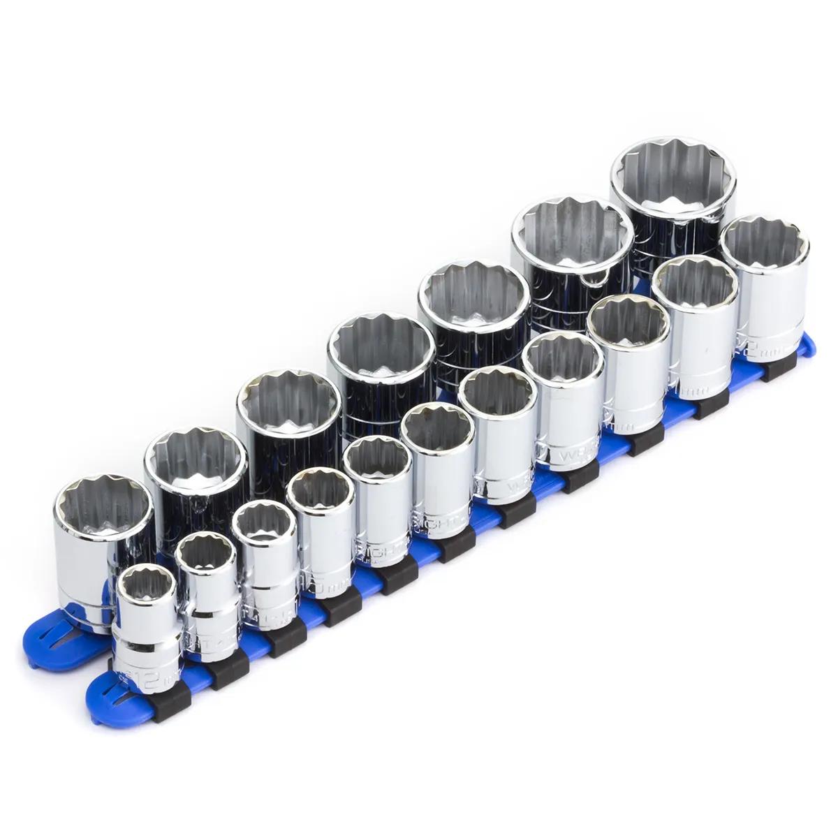 Wright Tool 18 Piece (M12 - M32) 1/2" Drive Standard 12 Point Metric Socket Set