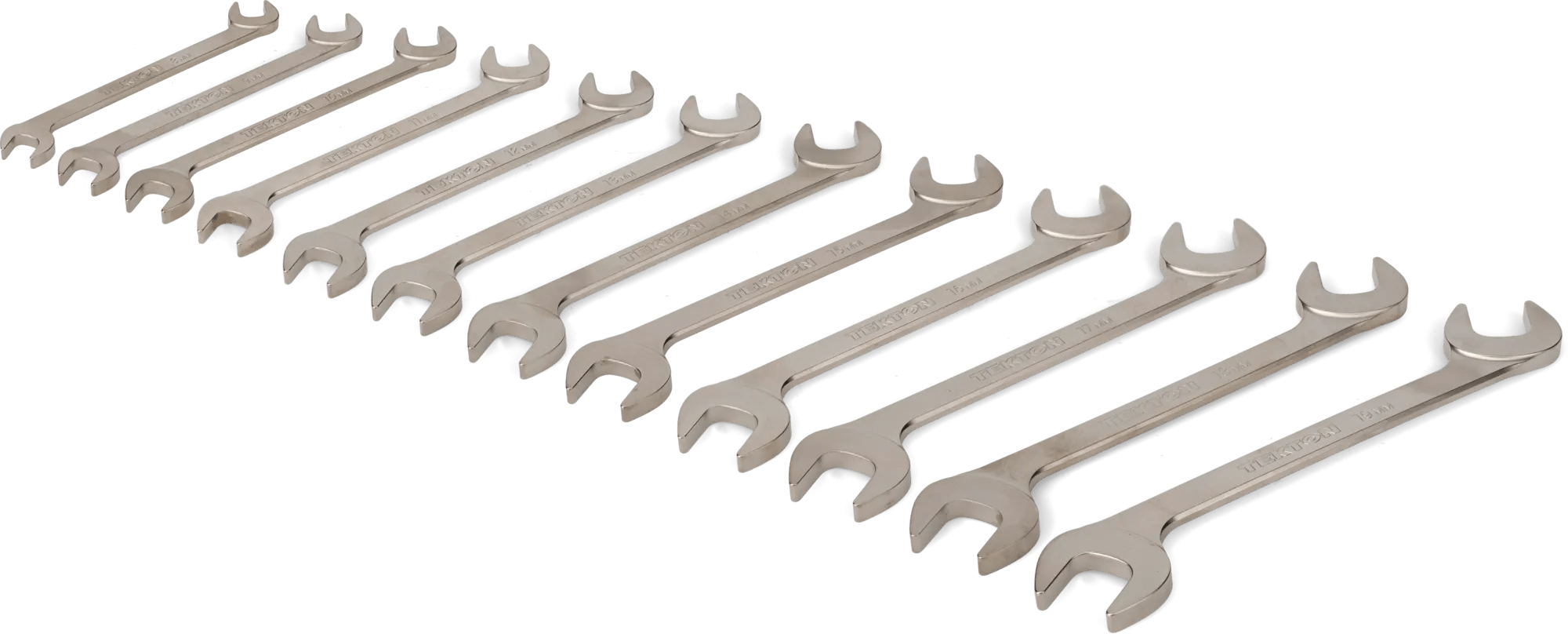 12 Piece (8-19) Metric Angled Head Open End Wrench Set