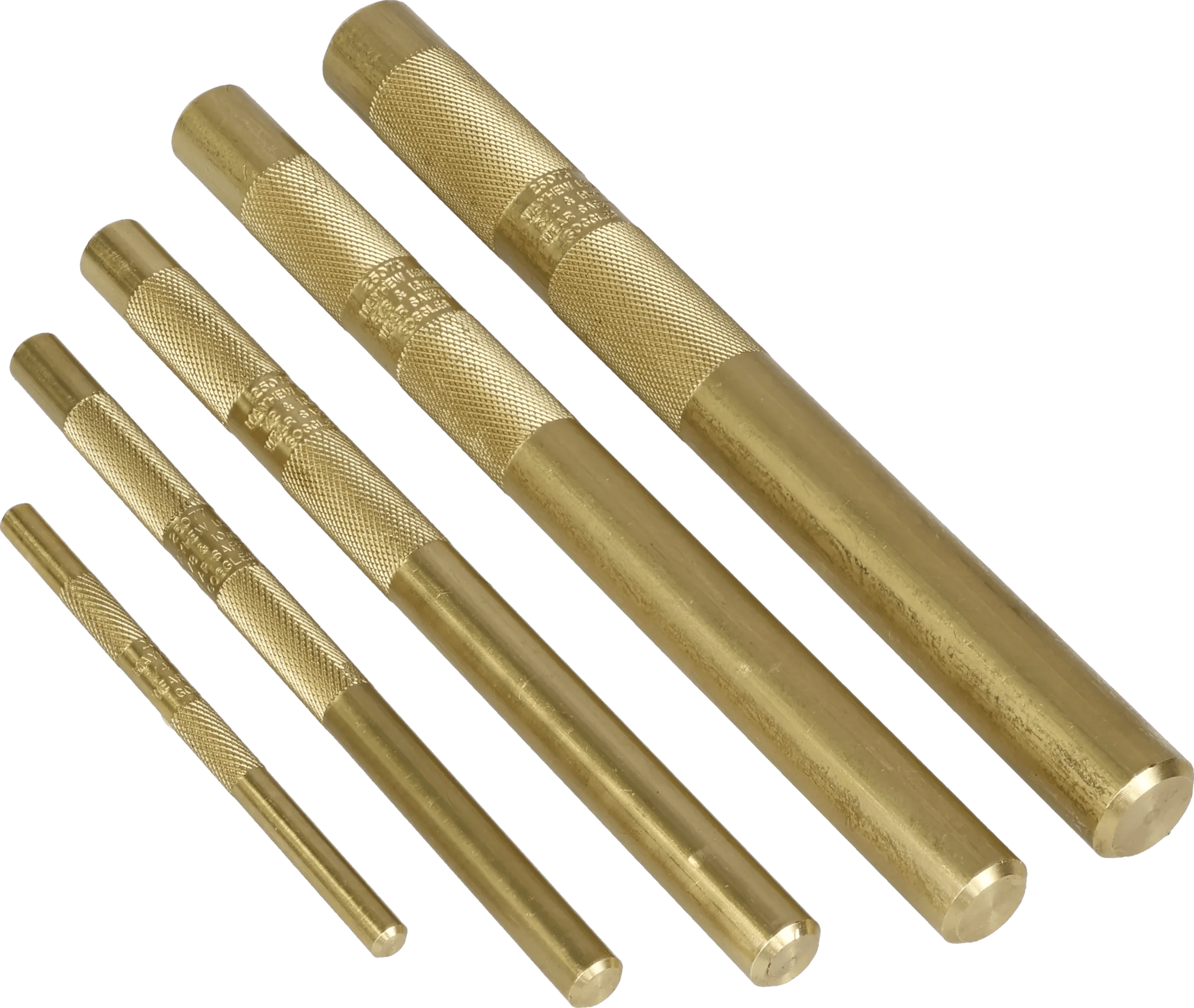 5 Piece ( 1/4" - 3/4") Brass Drift Punch Set