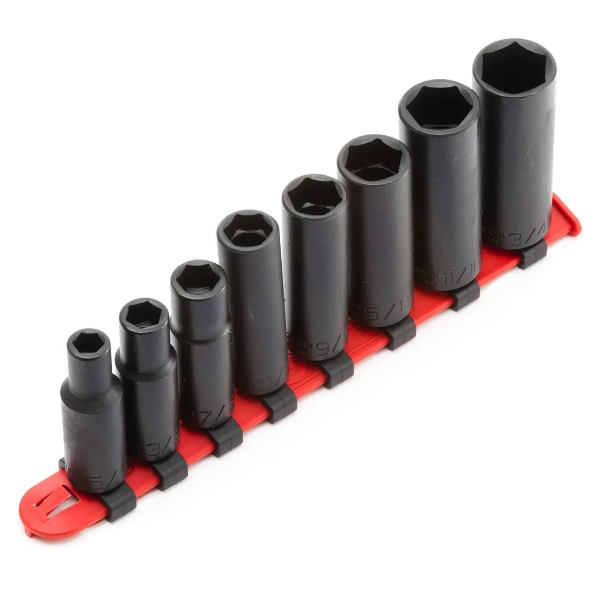 Wright Tool 8 Piece (5/16" - 3/4") 3/8" Deep 6 Point Impact Drive Socket Set