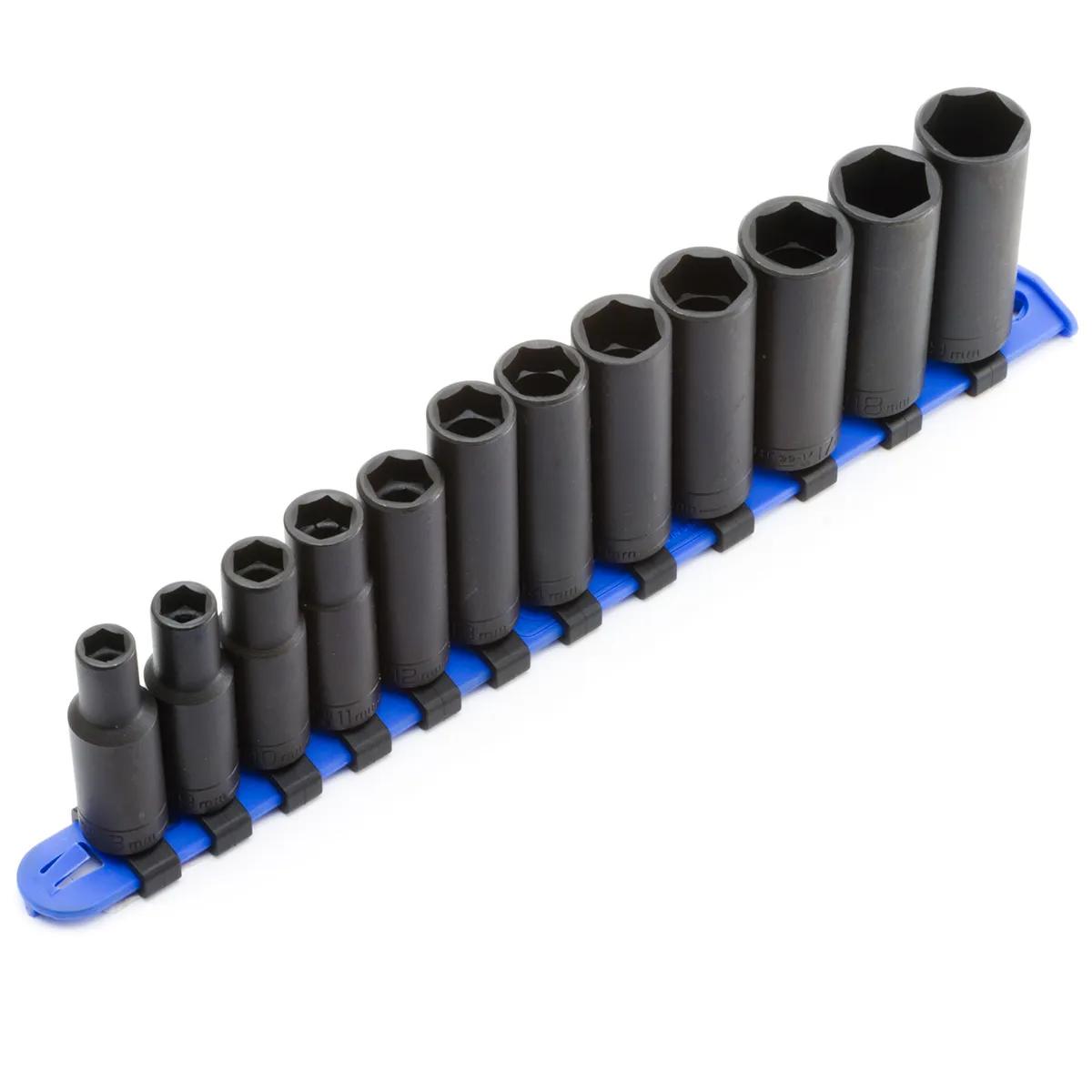 Wright Tool 12 Piece (M8 - M19) 3/8" Deep 6 Point Impact Drive Metric Socket Set