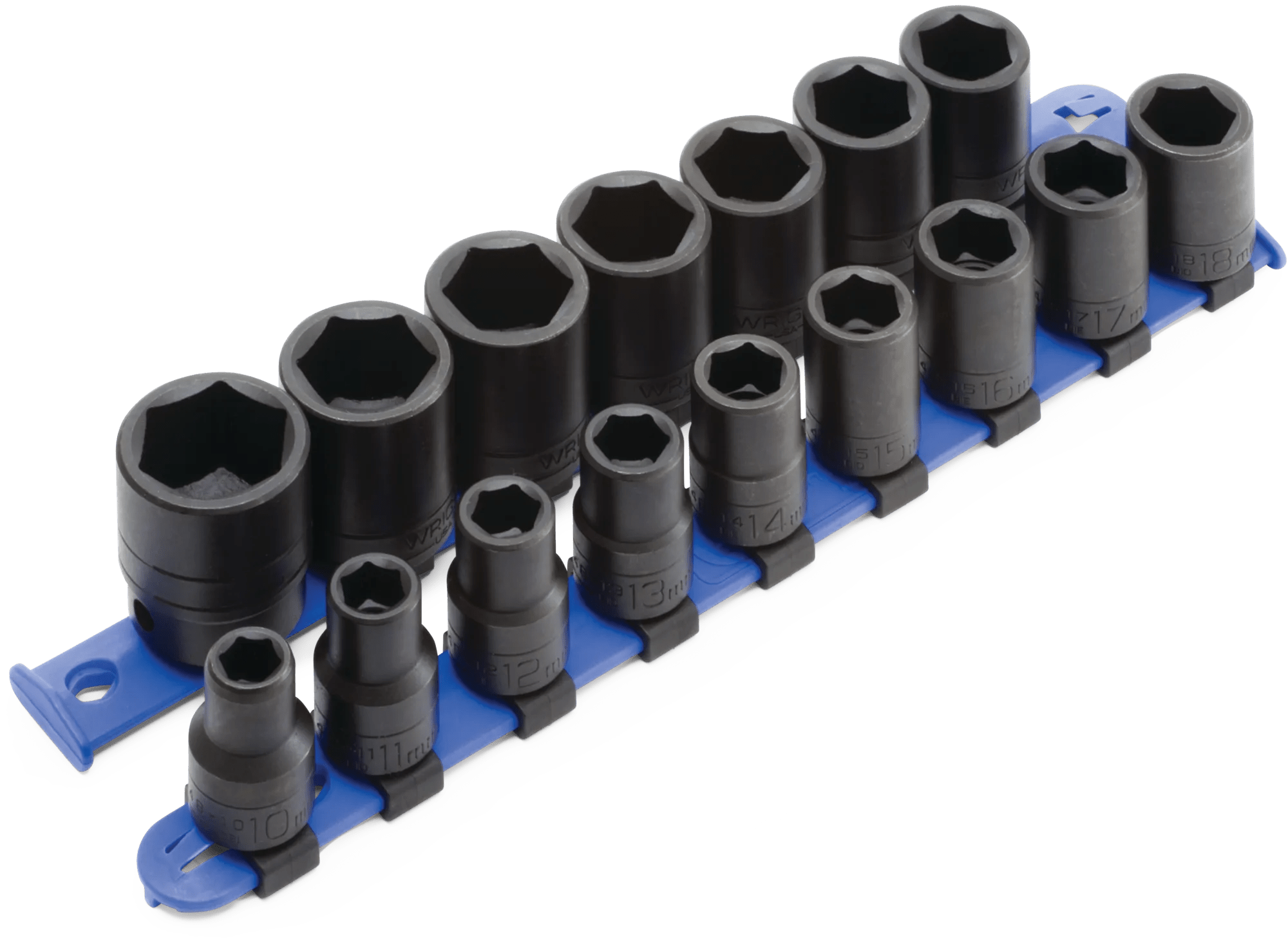 Wright Tool 16 Piece (M10 - M27) 1/2" Standard 6 Point Impact Drive Metric Socket Set