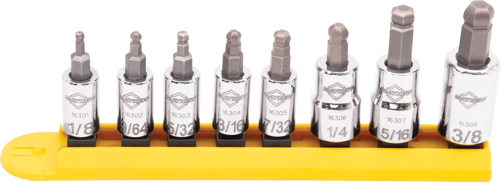 8 Piece (1/8" - 3/8")SAE Ball End Hex Socket Bit Set