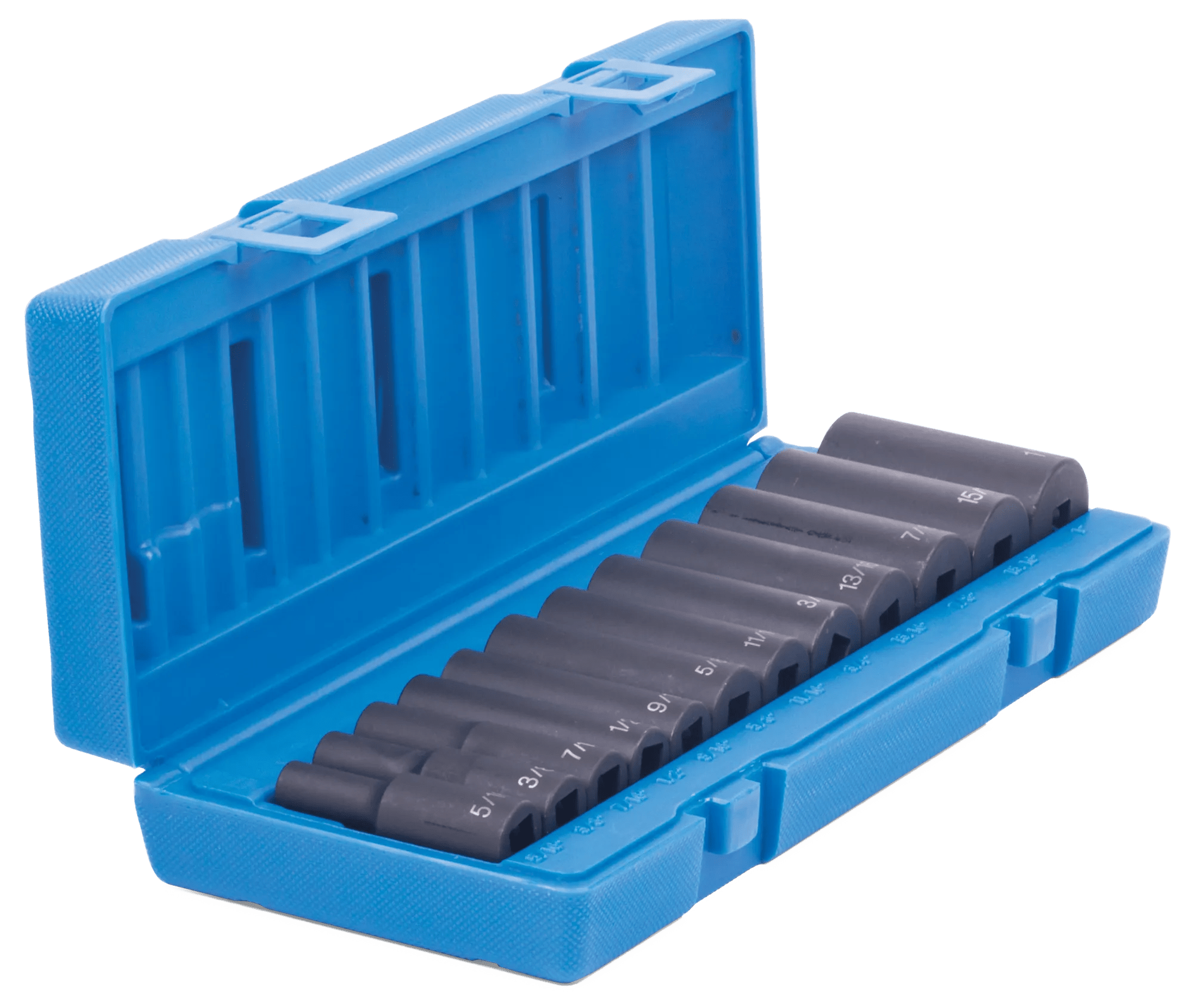 12 Piece (5/16" - 1") 3/8" Deep 6 Point Drive Impact Socket Set