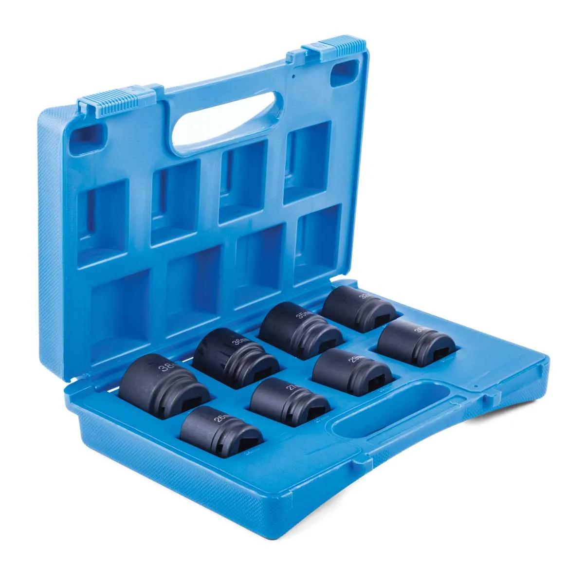 8 Piece (26mm - 38mm) 3/4" Standard 6 Point Drive Impact Socket Set