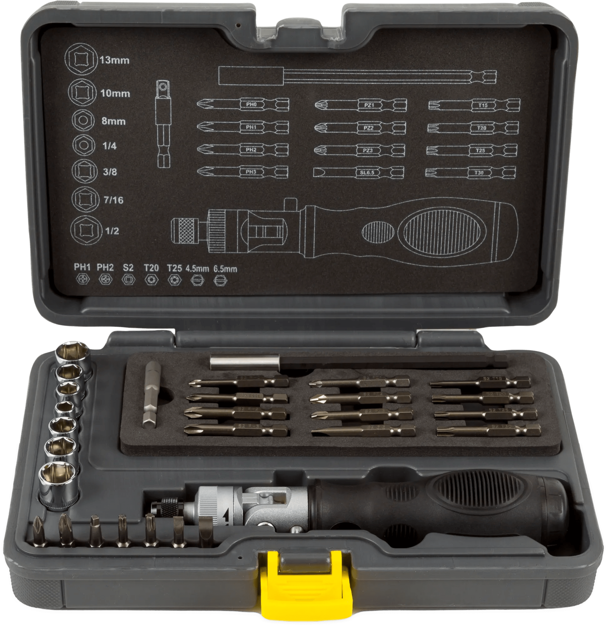 29 Piece Swivel Ratchet & Driver Set