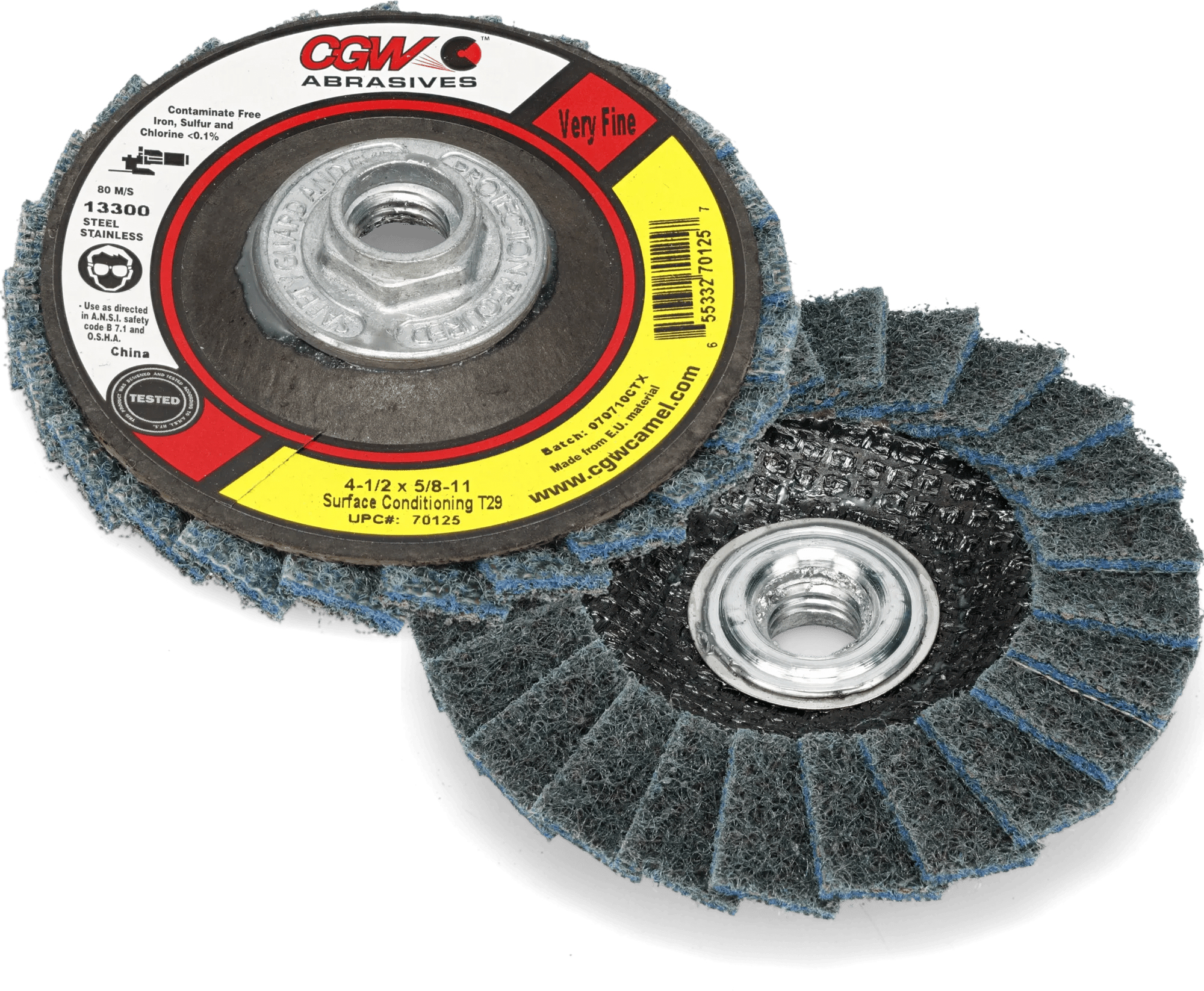 4-1/2" x 5/8"-11 Blue Fine Kim-Brite™ Surface Conditioning Flap Disc