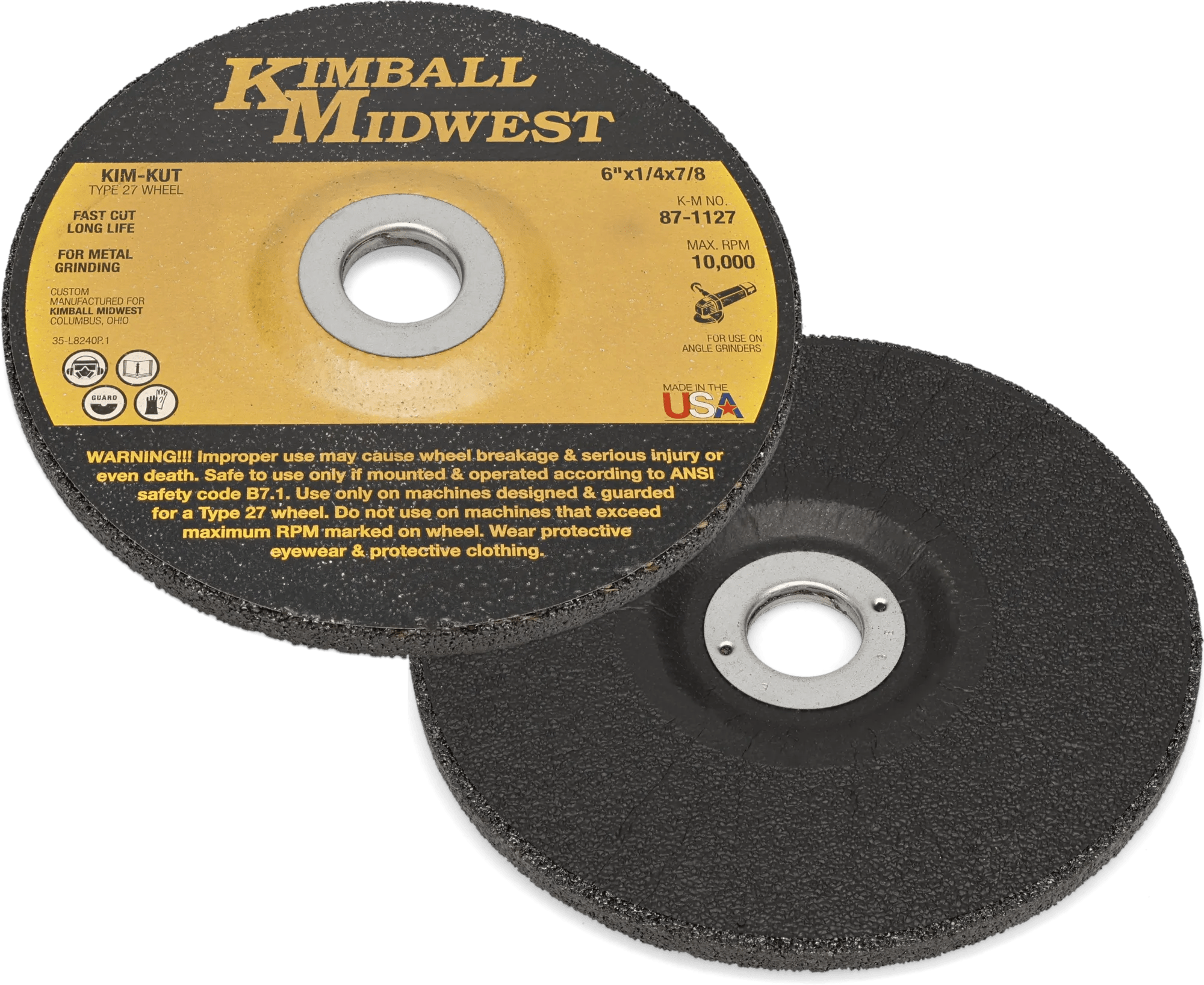 6" x 1/4" x 7/8" Kim-Kut™ Grinding Wheel