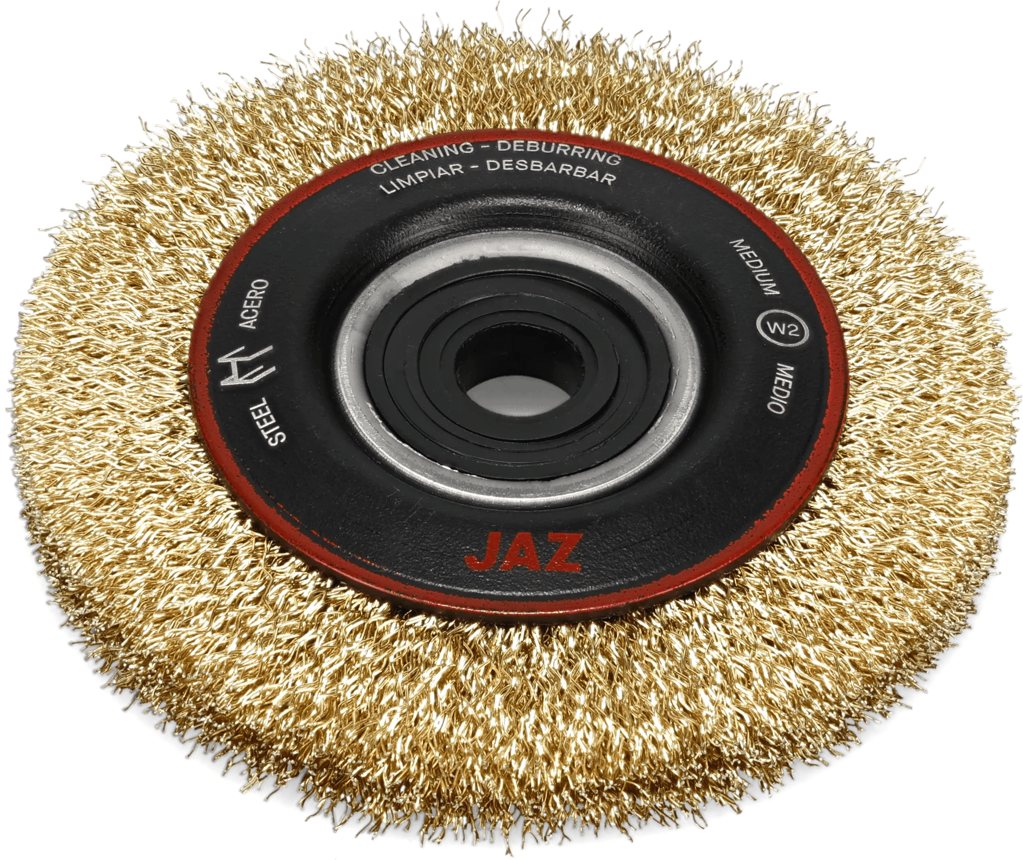 4" x 5/8" Medium Face Alloy Steel Wire Brush Wheel