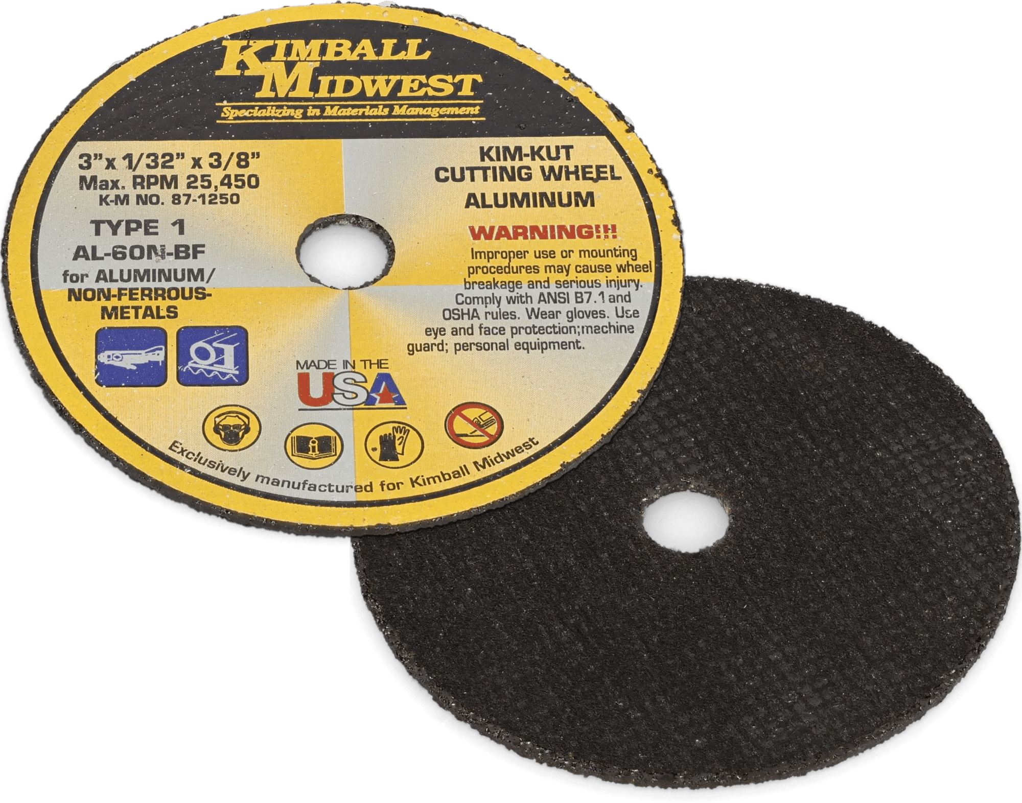 Kim-Kut™ Type-1 Aluminum-Cutting Cut-Off Wheels for Straight Tools