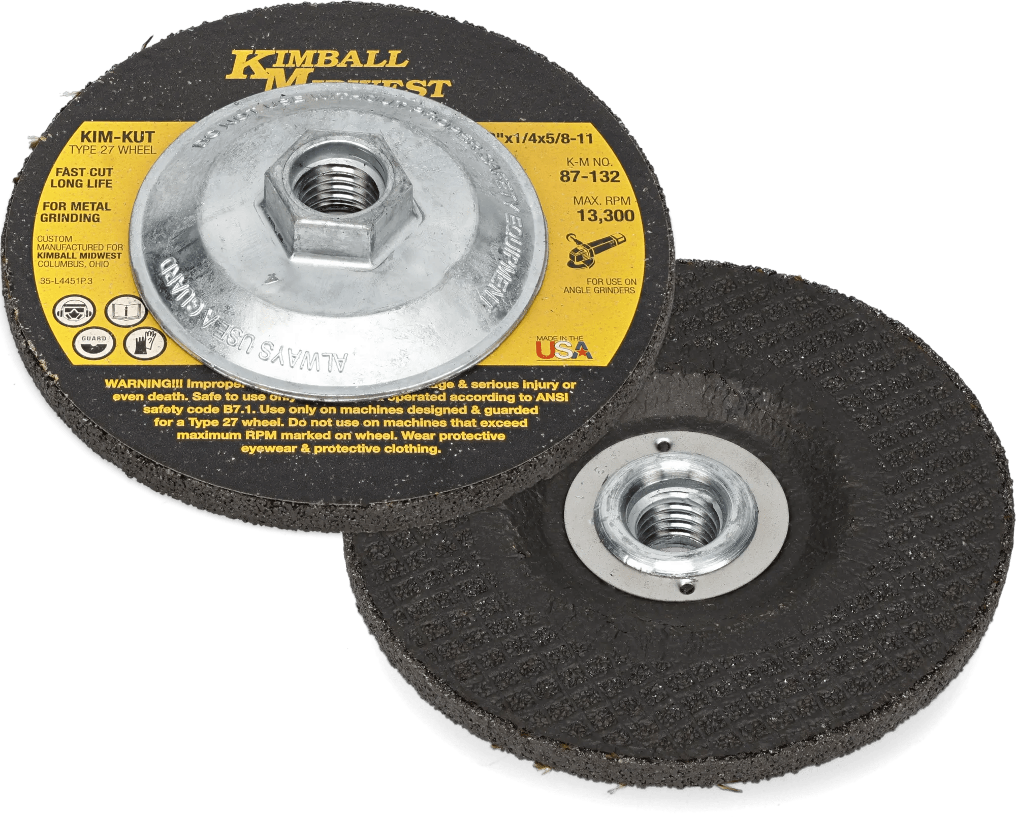 7" x 1/4" x 5/8"-11 Kim-Kut™ Grinding Wheel