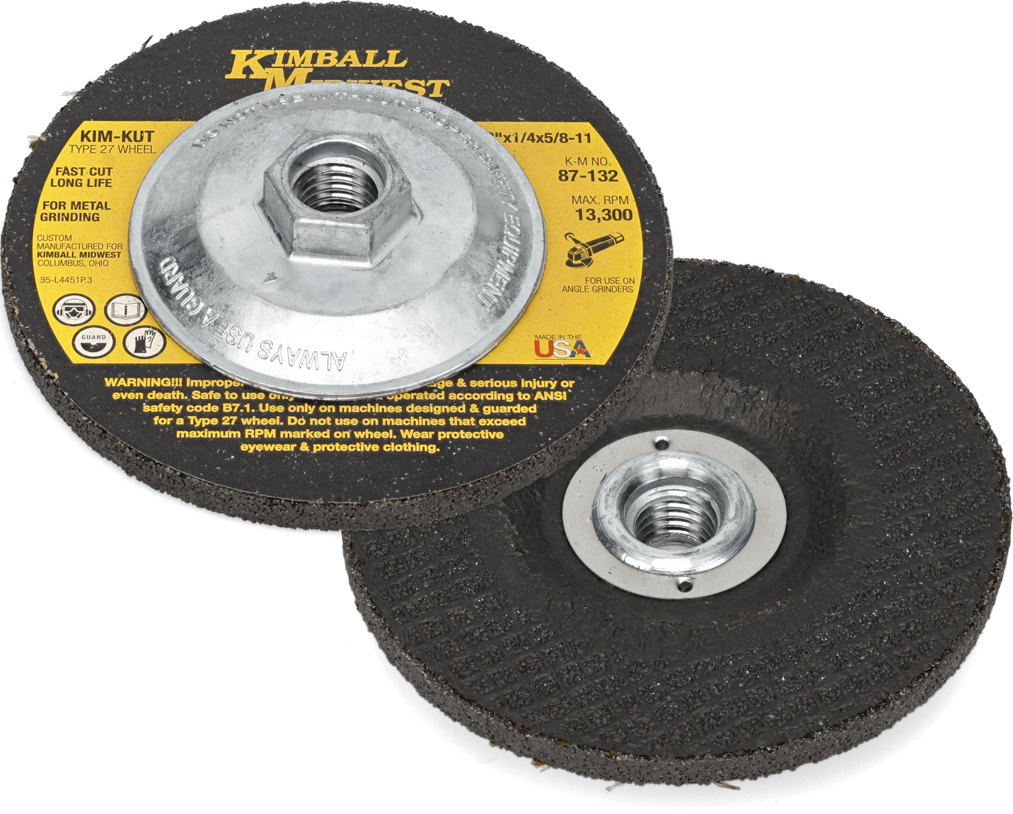 9" x 1/4" x 5/8"-11 Kim-Kut™ Grinding Wheel