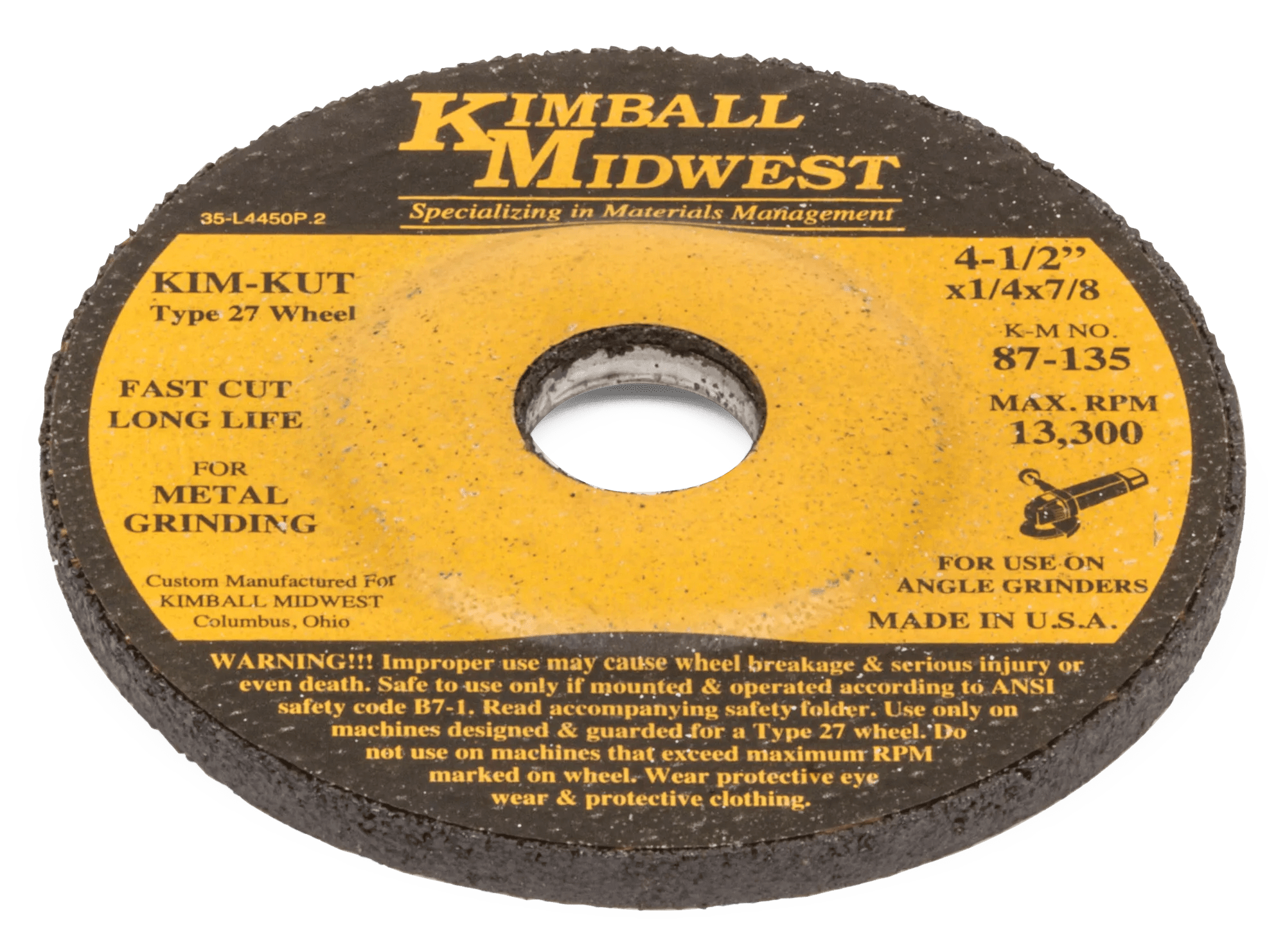 Kim-Kut™ Type-27 General Purpose Grinding Wheels