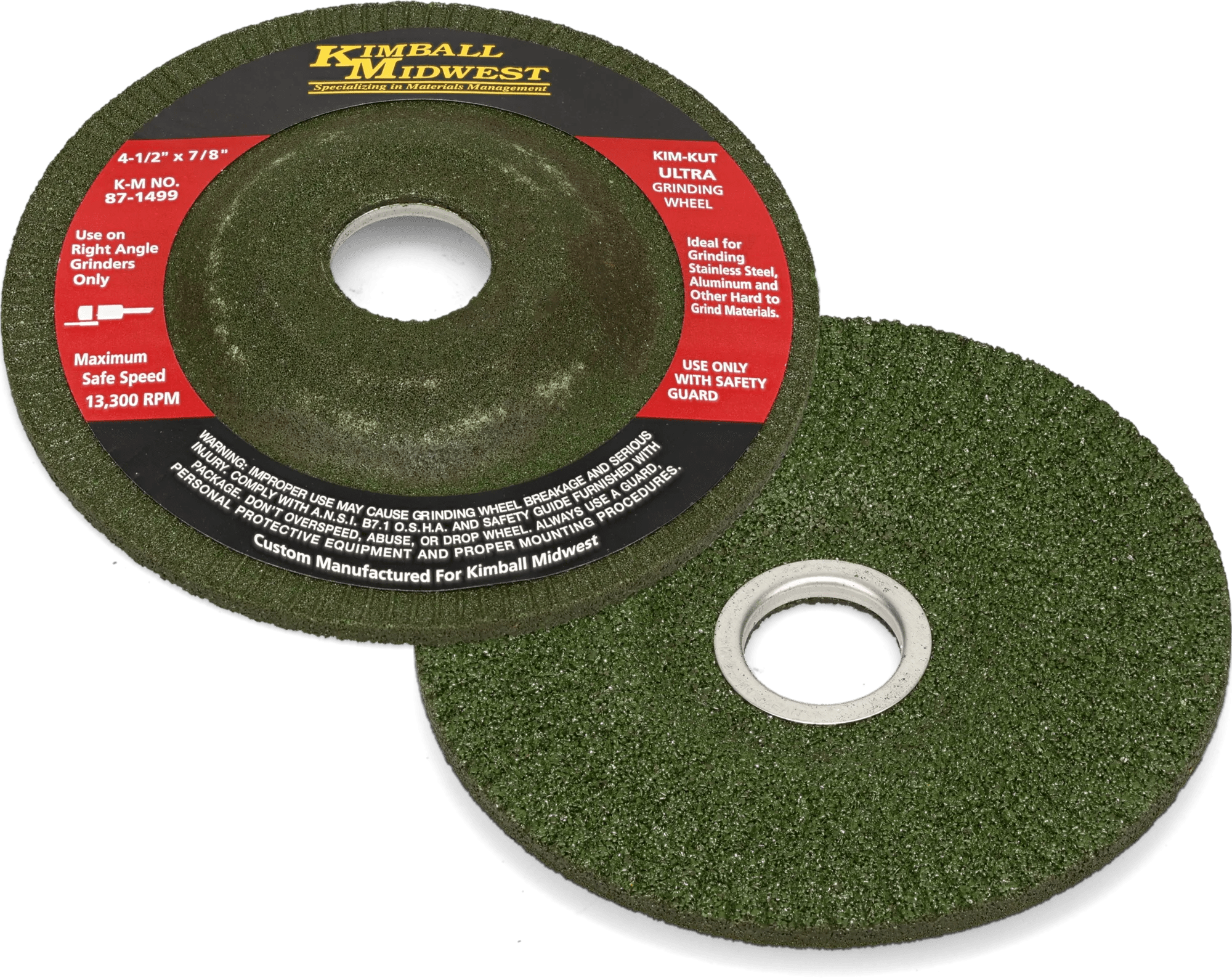 36 Grit 7" x 3/16" x 5/8"-11 Kim-Kut™ Type 27 Ultra Grinding Wheel