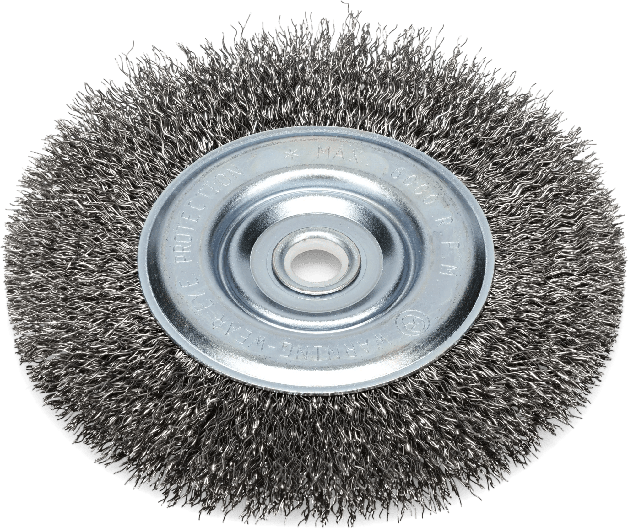 6" x 9/16" Narrow Face Steel Wire Brush Wheel