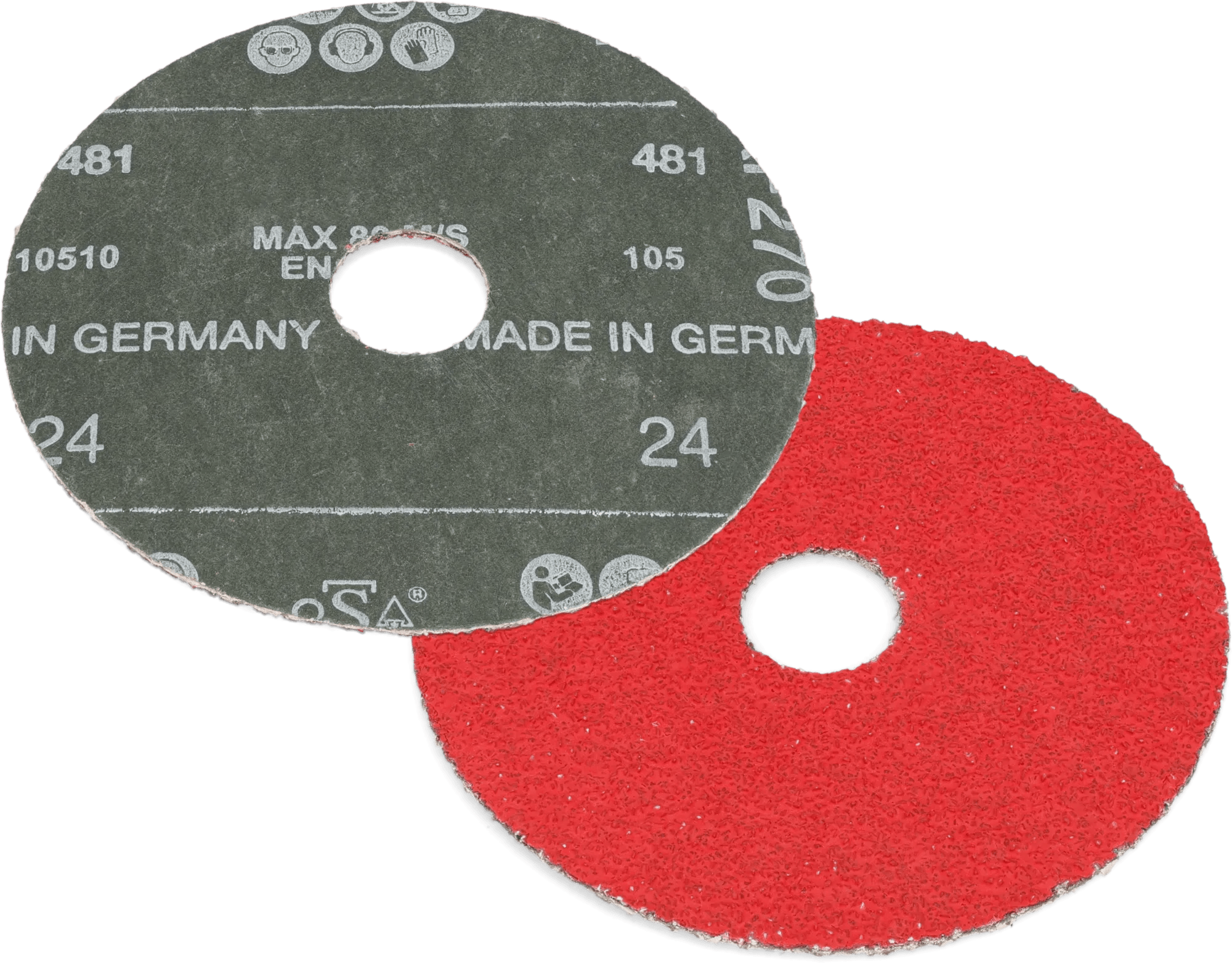 4-1/2" x 7/8" 60 Grit Resin Fiber Ceramic Abrasive Disc - 10 Pack