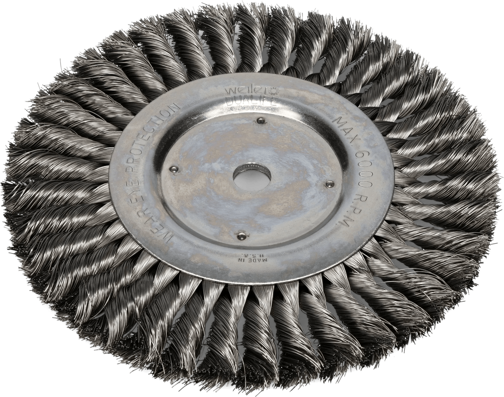 8" x 5/8" x .014 Twisted Knot Steel Wire Brush Wheel