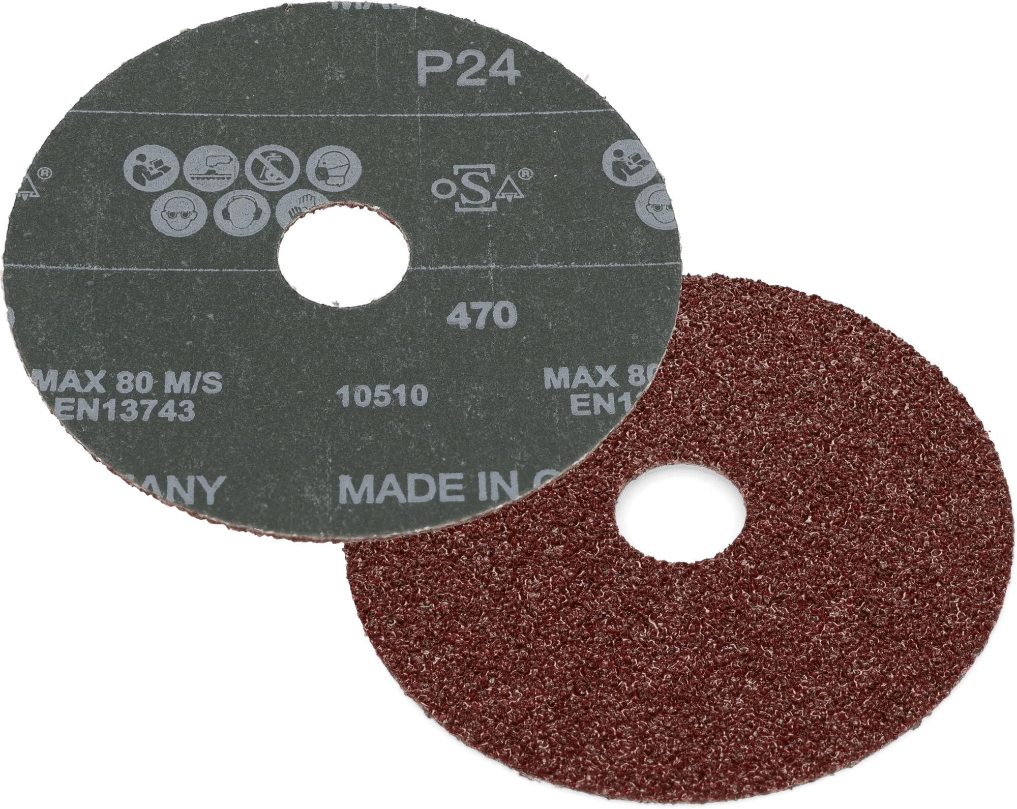 4-1/2" x 7/8" 36 Grit Resin Fiber Aluminum Oxide Abrasive Disc