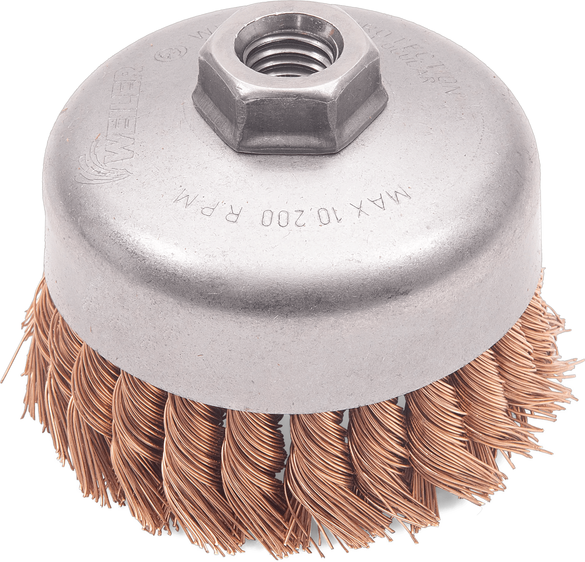 4" x 1-1/4" Bronze Crimped Wire Cup Brush