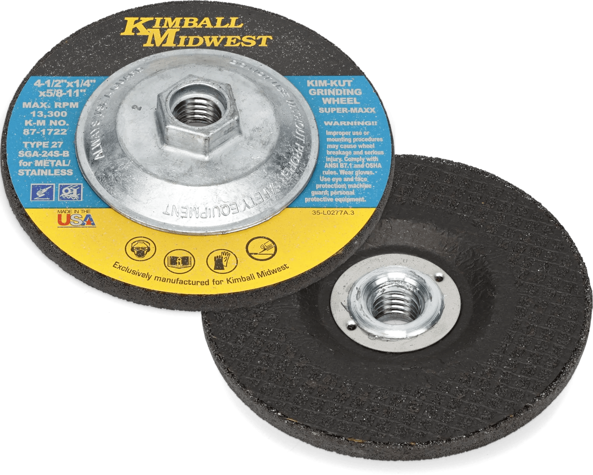 Kim-Kut™ Super-Maxx™ Type-27 Ceramic Grinding Wheels