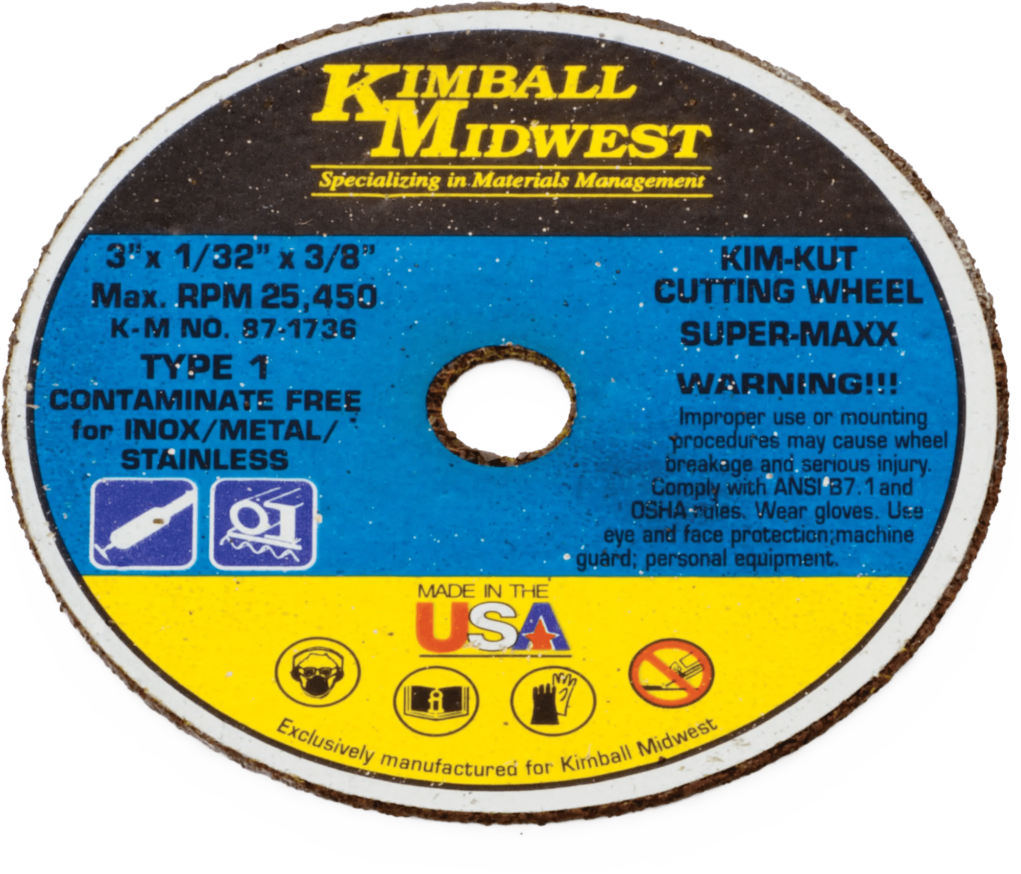 6" x .045" x 7/8" Type 1 Kim-Kut™ Super-Maxx™ Cut-Off Wheel