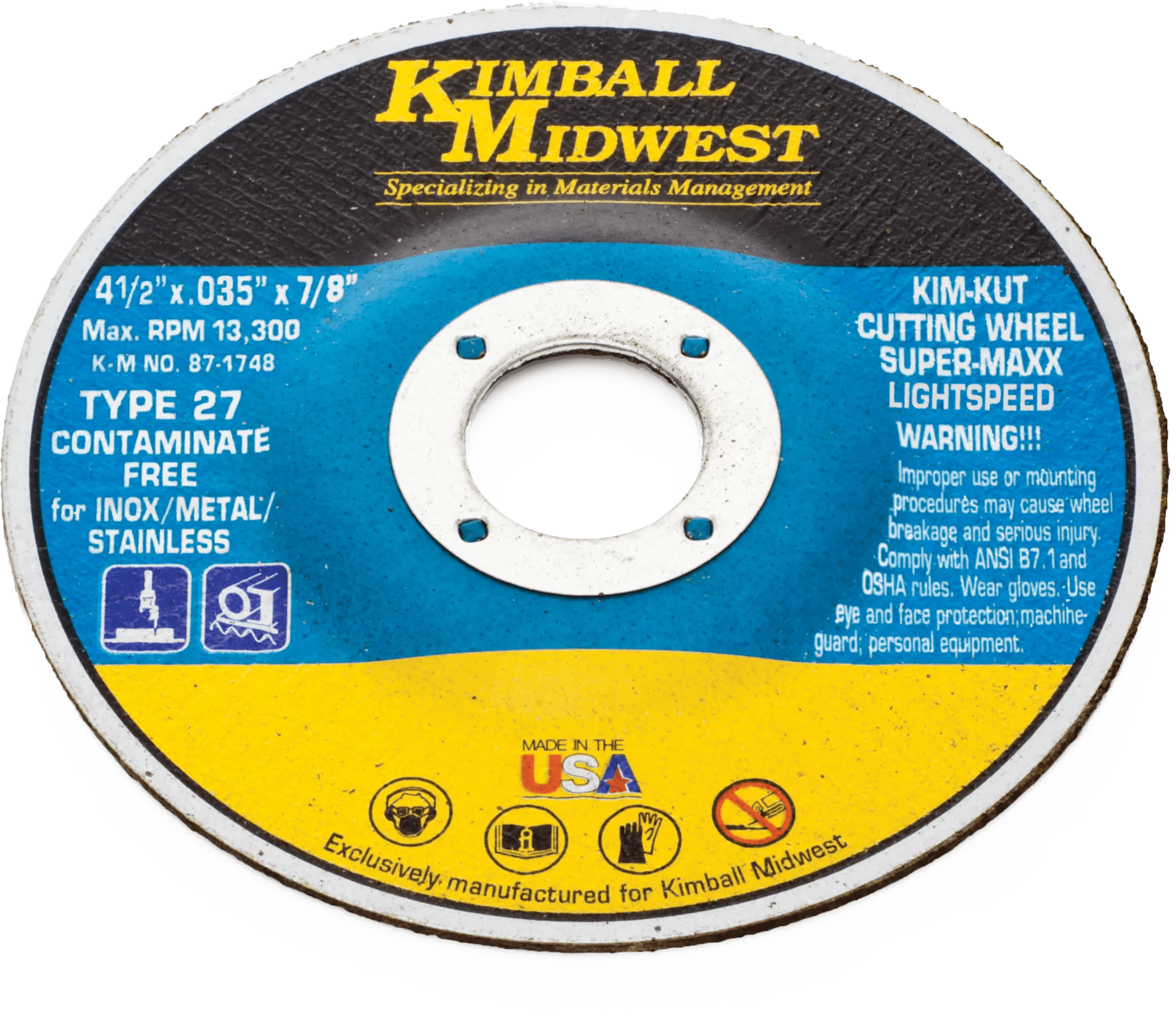 6" x .035" x 7/8" Type 27 Kim-Kut™ Super-Maxx Lightspeed™ Cut-Off Wheel