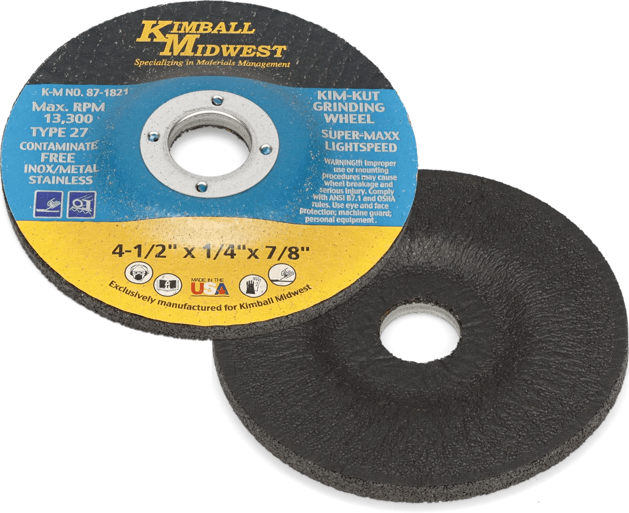 Kim-Kut™ Super-Maxx Lightspeed™ Type-27 Aluminum Oxide Grinding Wheels