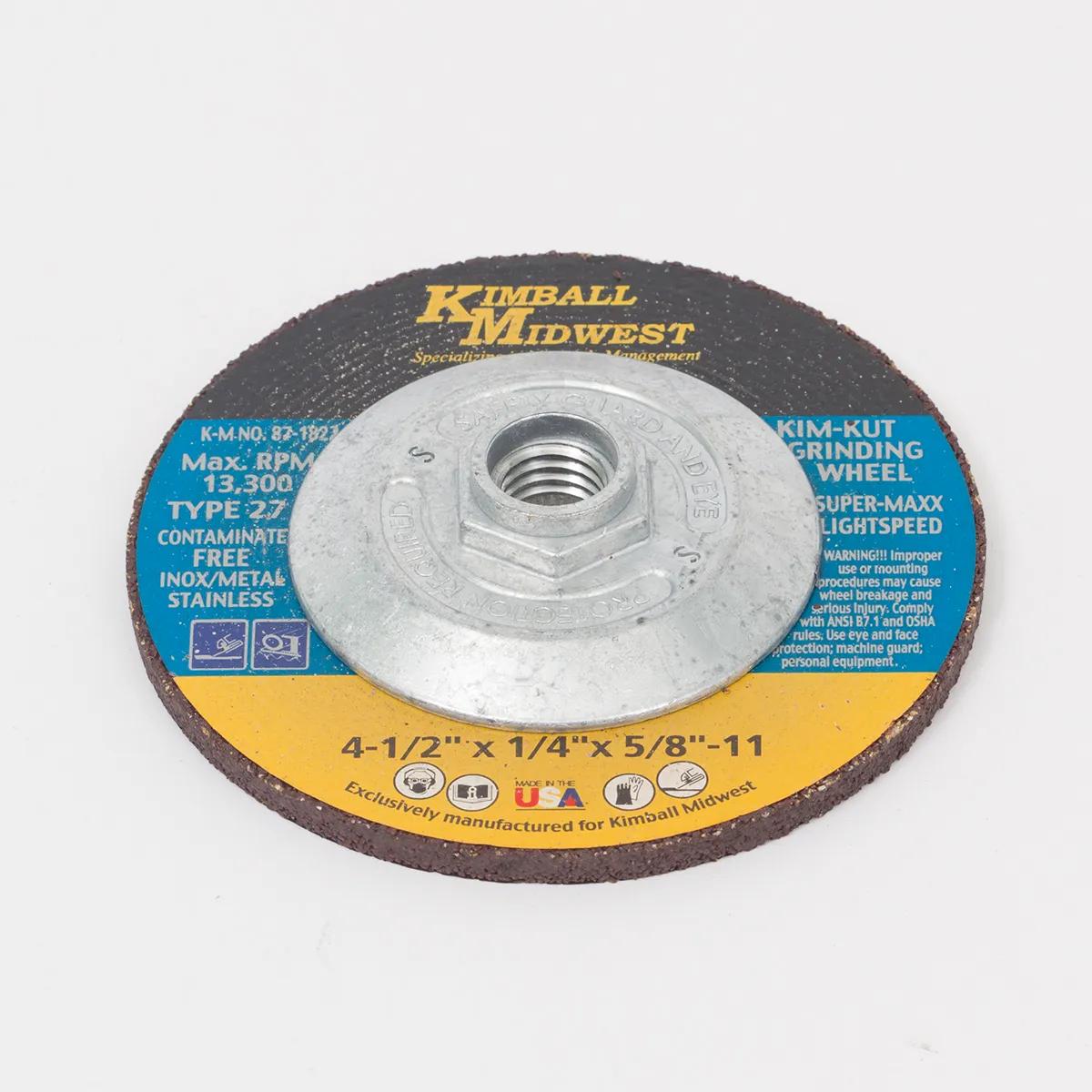 4-1/2" x 1/4" 5/8"-11 Type 27 Super-Maxx Lightspeed™ Aluminum Oxide Grinding Wheel - 10 Pack