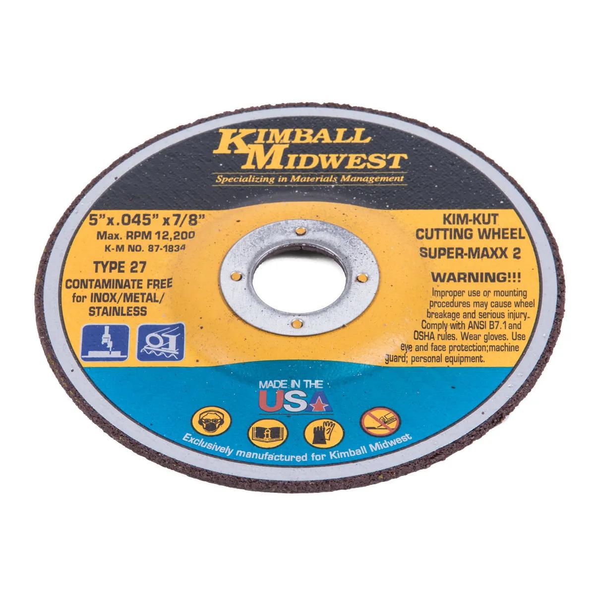 5" x .045" x 7/8" Type 27 Kim-Kut™ Super-Maxx 2™ Cut-Off Wheel