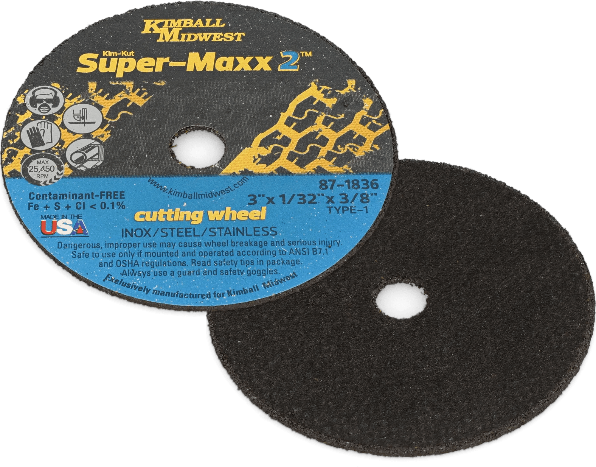 6" x .045" x 7/8" Type 27 Kim-Kut™ Super-Maxx 2™ Cut-Off Wheel - 3 Pack