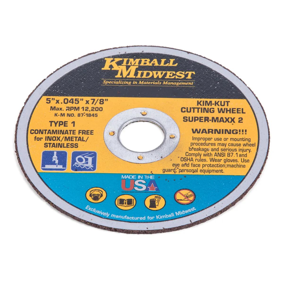 5" x .045" x 7/8" Type 1 Kim-Kut™ Super-Maxx 2™ Cut-Off Wheel - 5 Pack