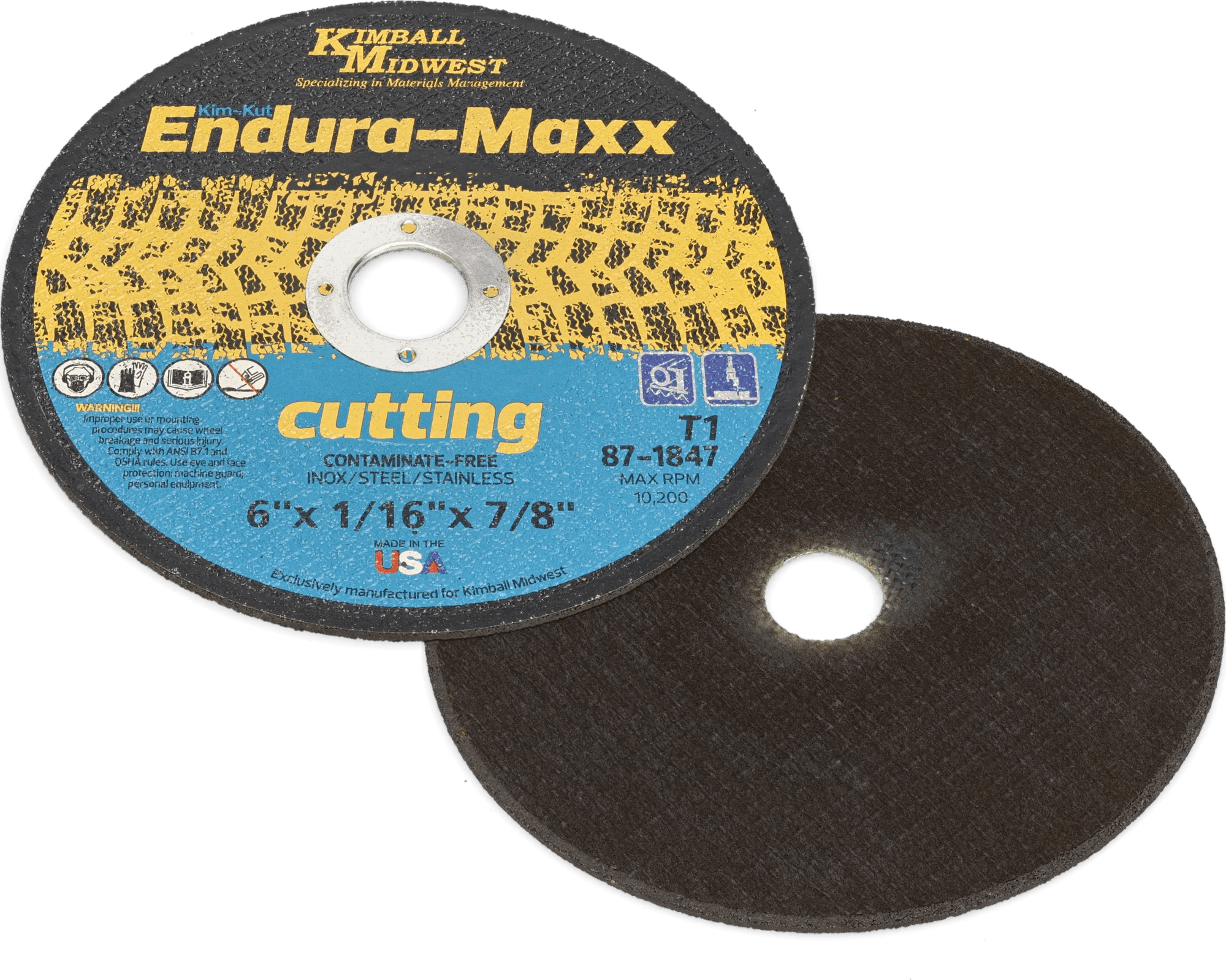 6" x 1/16" x 7/8" Type 1 Kim-Kut™ Endura-Maxx™ Cut-Off Wheel - 3 Pack