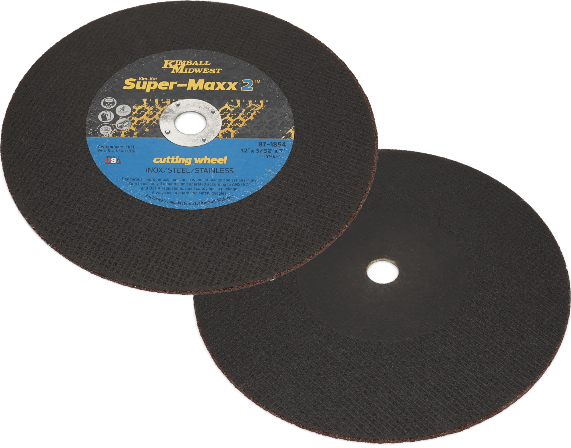 12" x 3/32" x 1" Type 1 Kim-Kut™ Super-Maxx™ 2 Cut Off Wheel